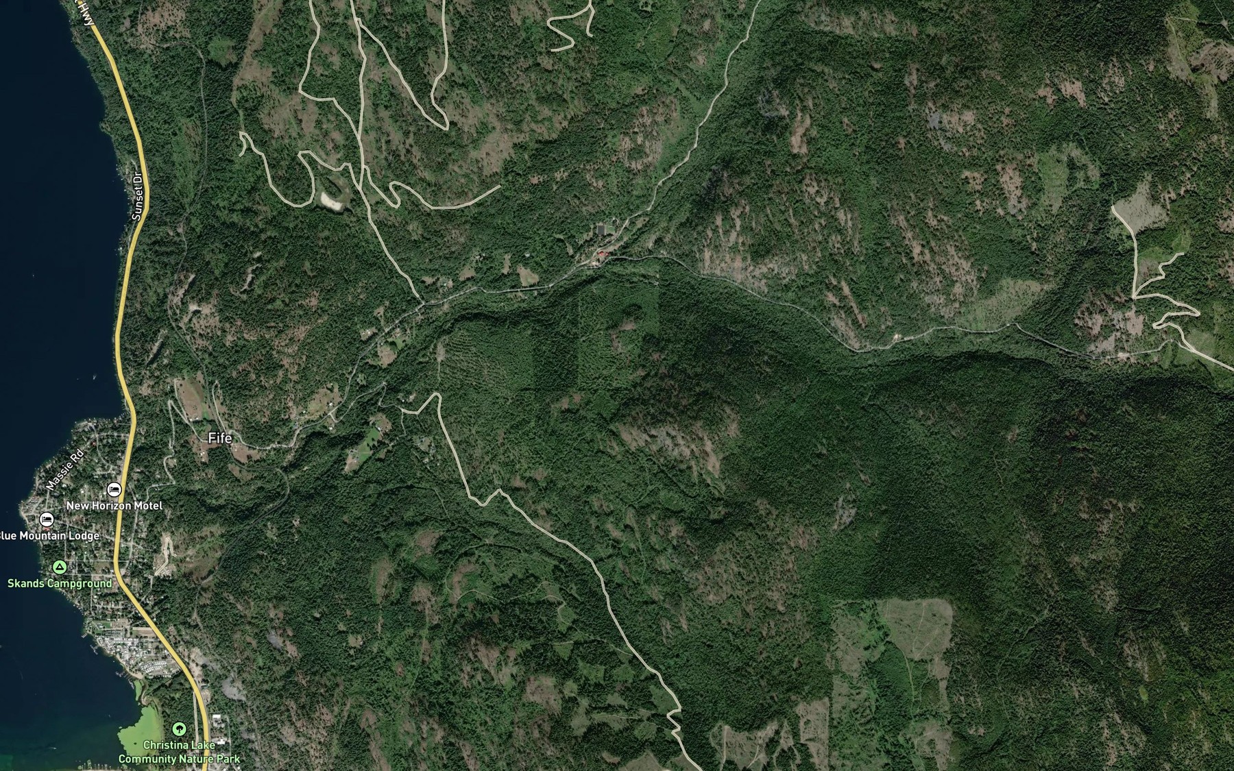 Satellite map of the Italy Creek