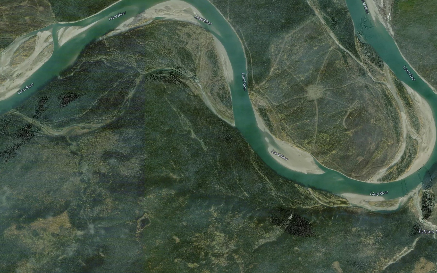 Satellite map of the Kaska Creek