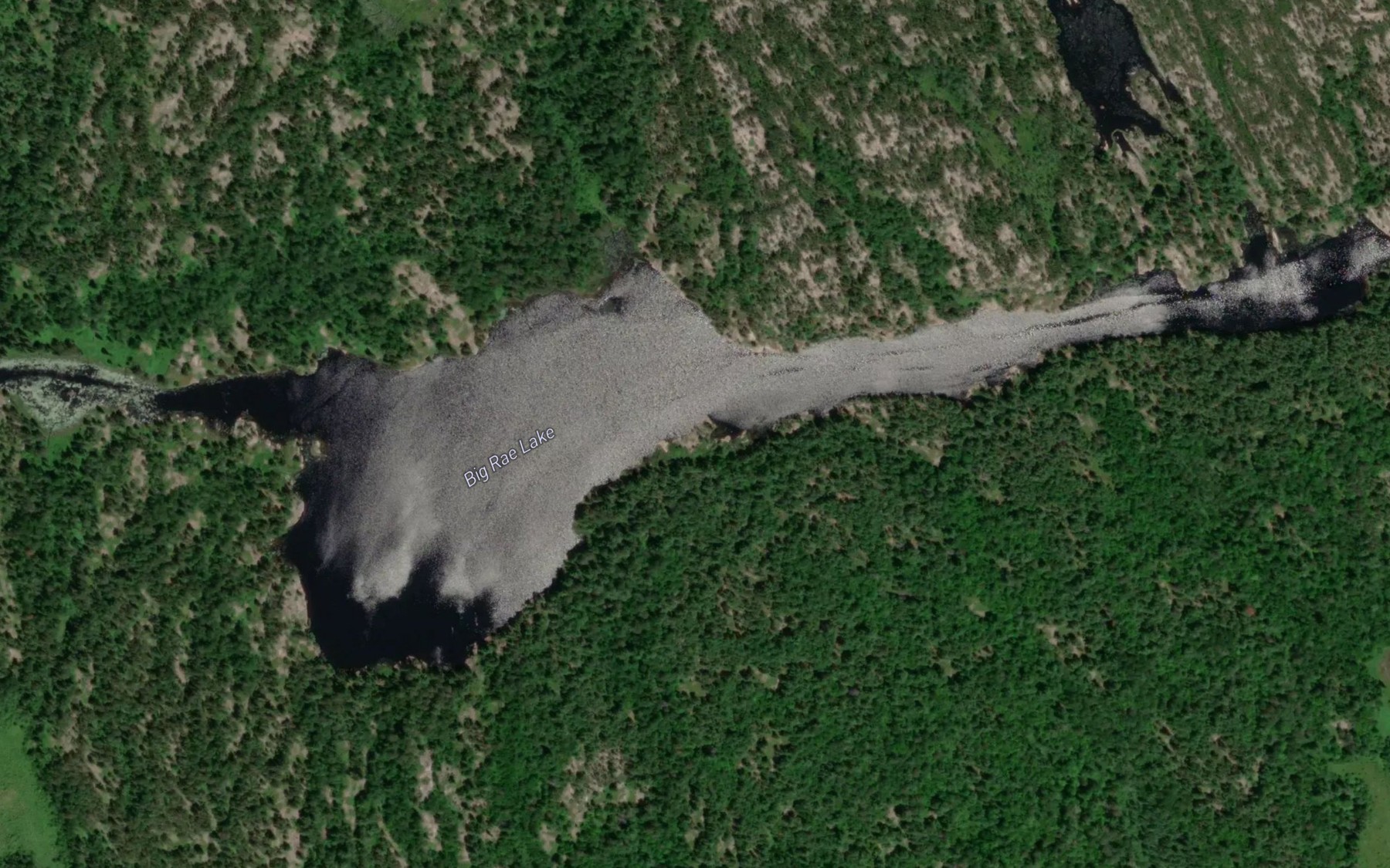 Satellite map of the Big Rae Lake