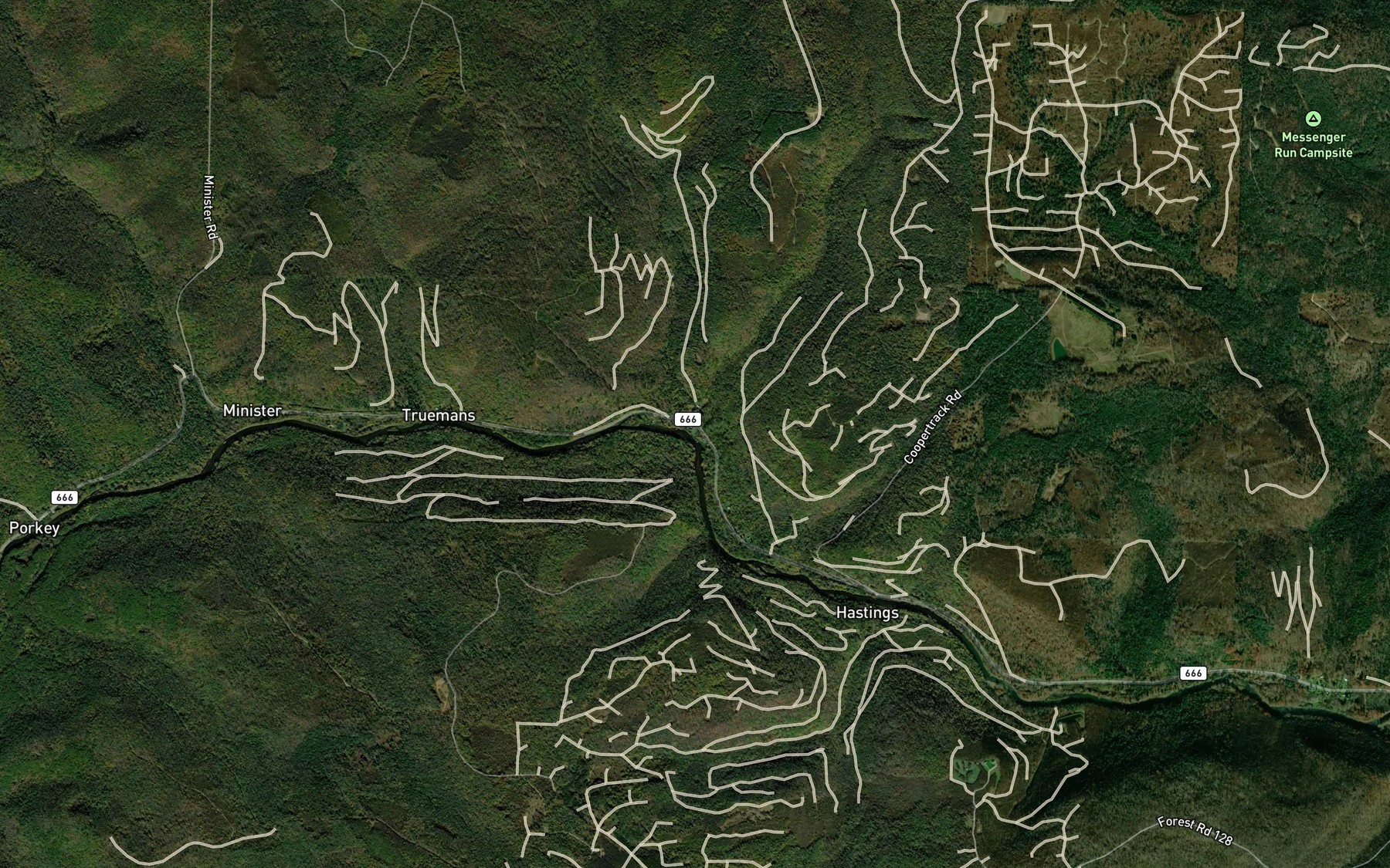Satellite map of the Upper Sheriff Run