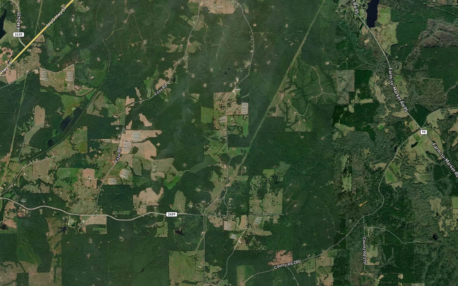 Satellite map of the Browns Creek