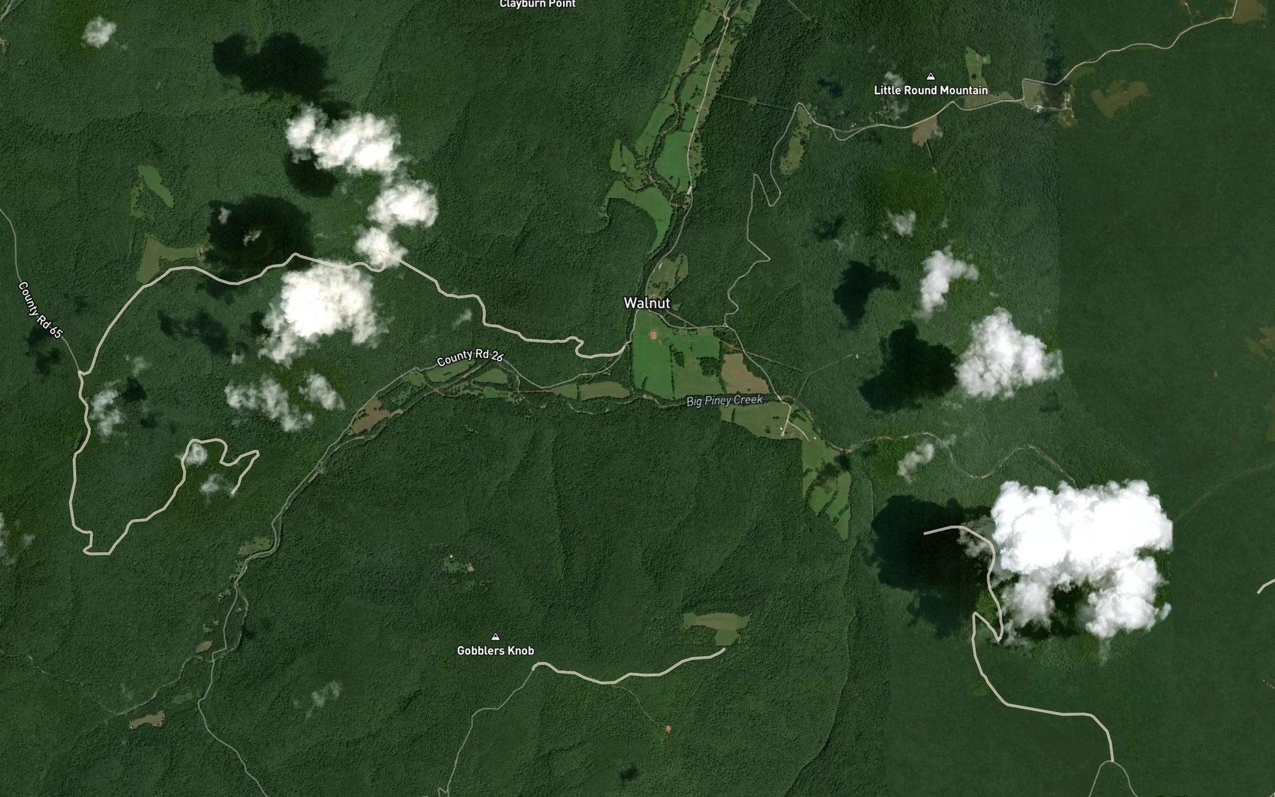 Satellite map of the Walnut Creek
