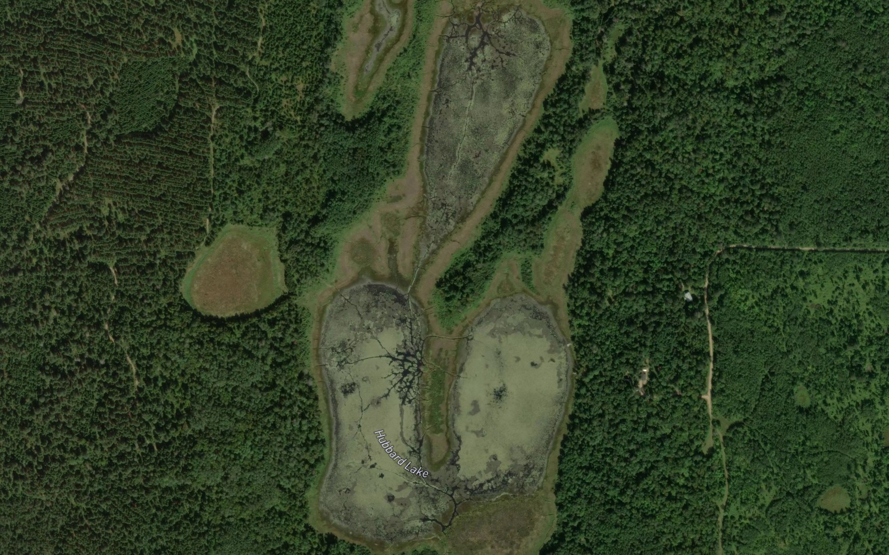 Satellite map of the Hubbard Lake