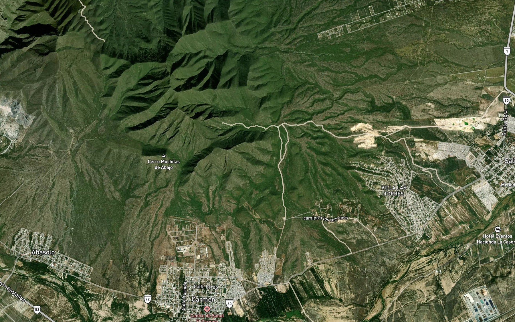 Satellite map of the Las Palomas