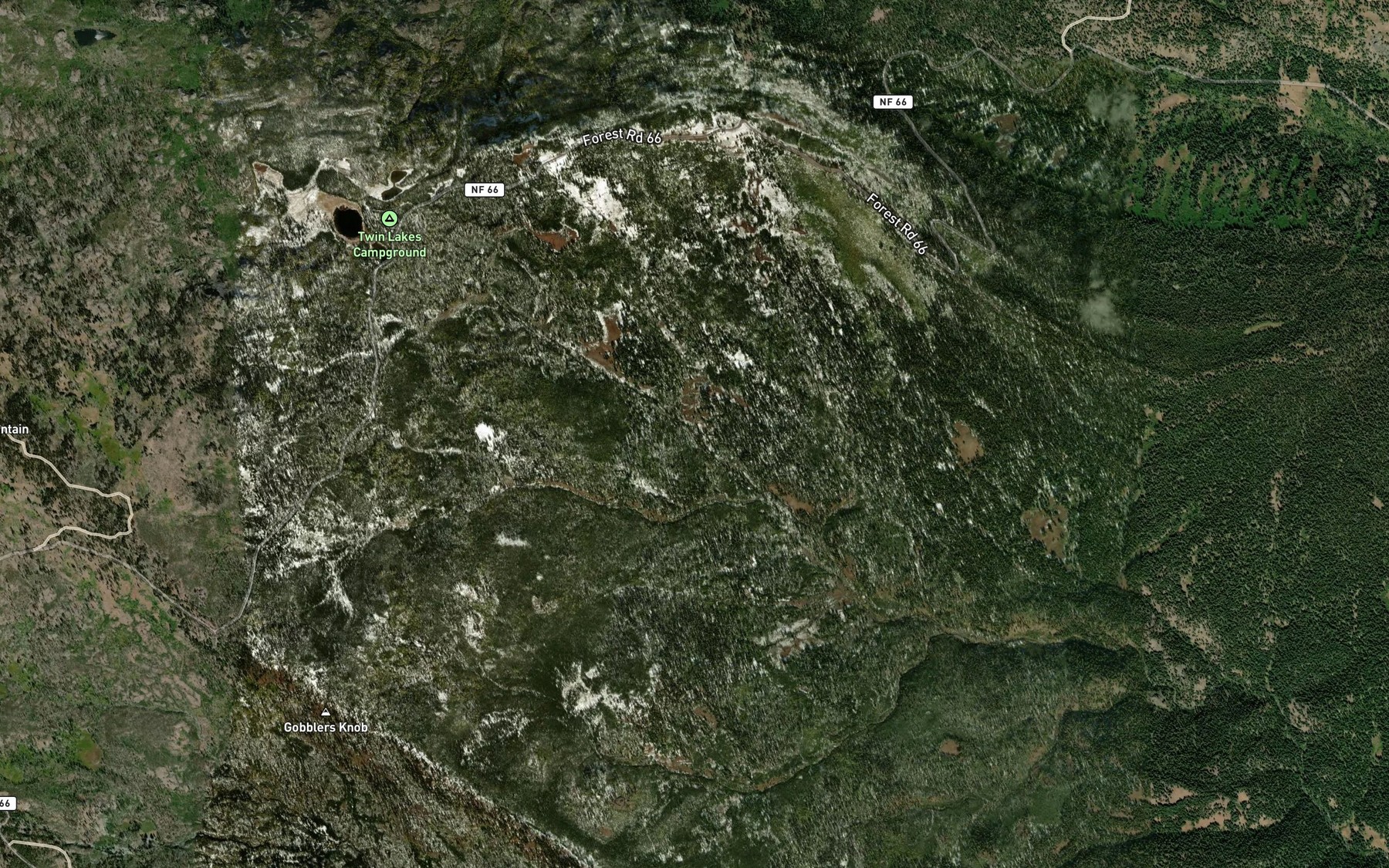 Satellite map of the Lick Creek