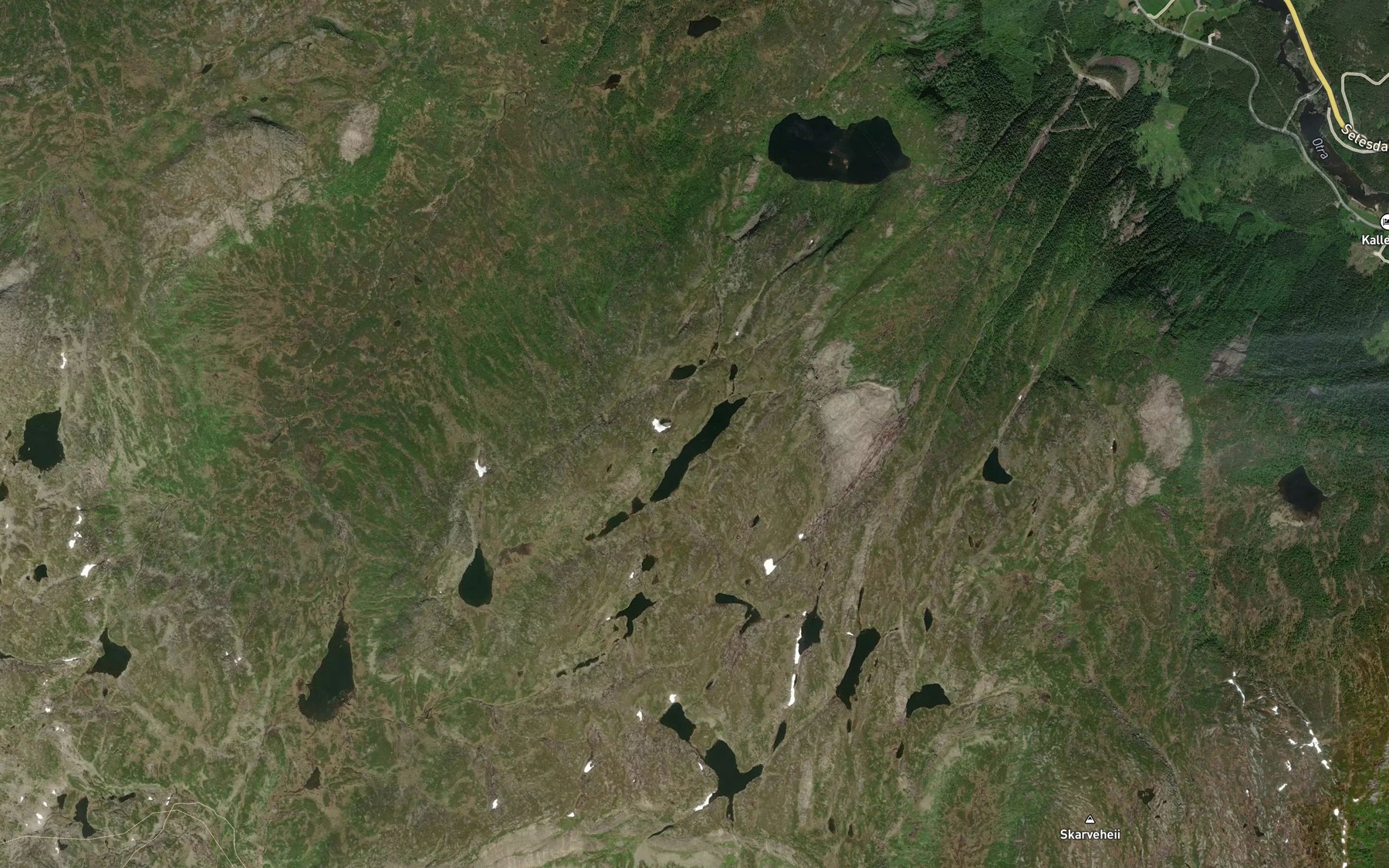 Satellite map of the Dei lange tjornin