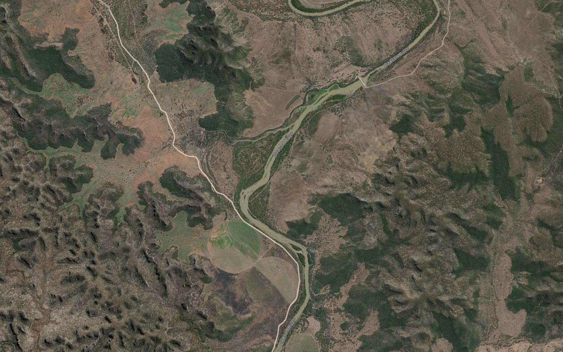 Satellite map of the Cattle Creek