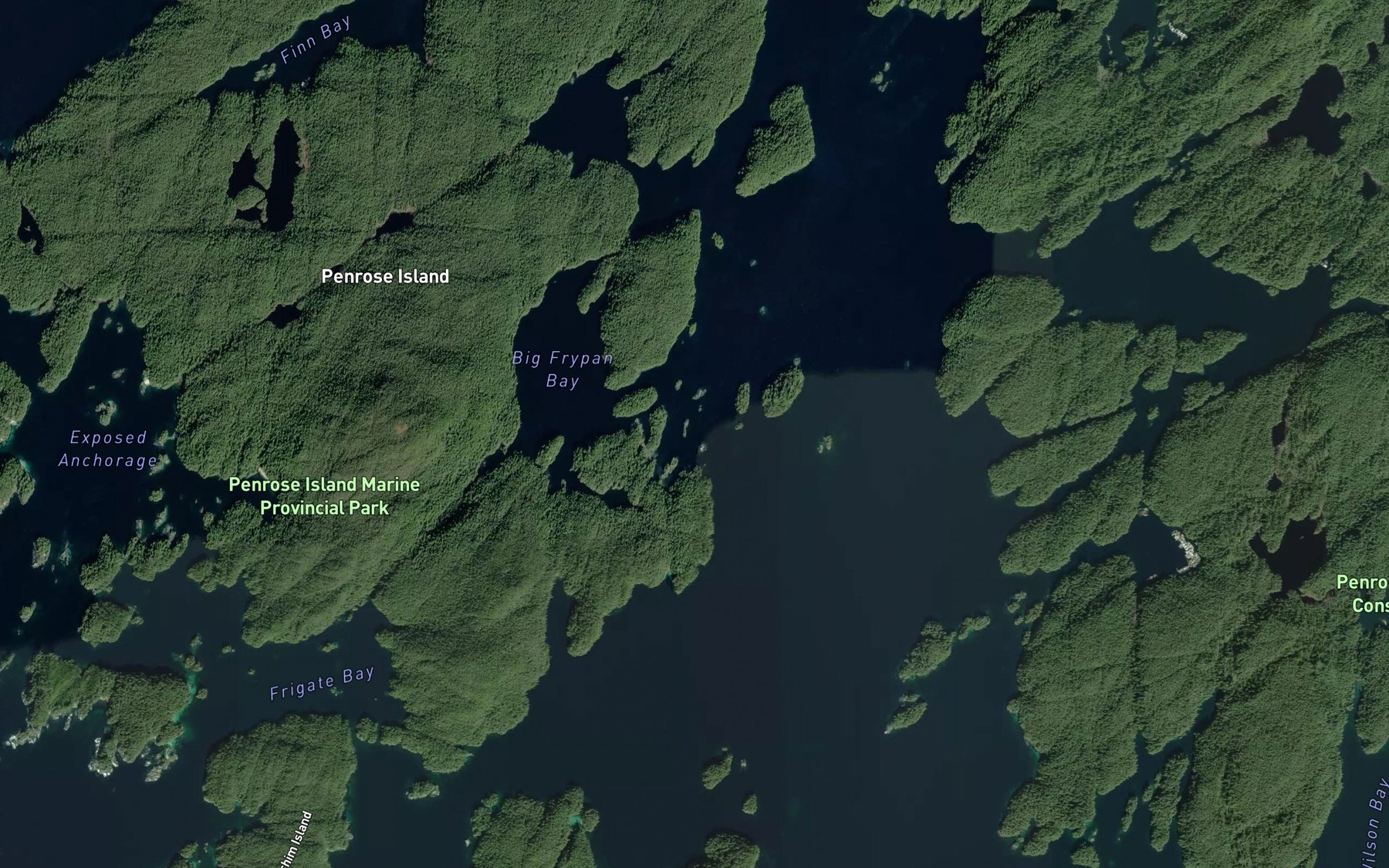Satellite map of the Big Frypan Bay
