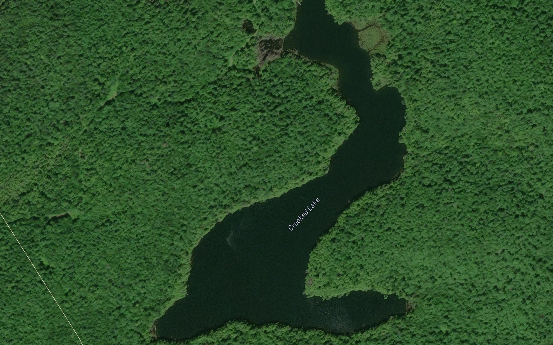 Satellite map of the Crooked Lake