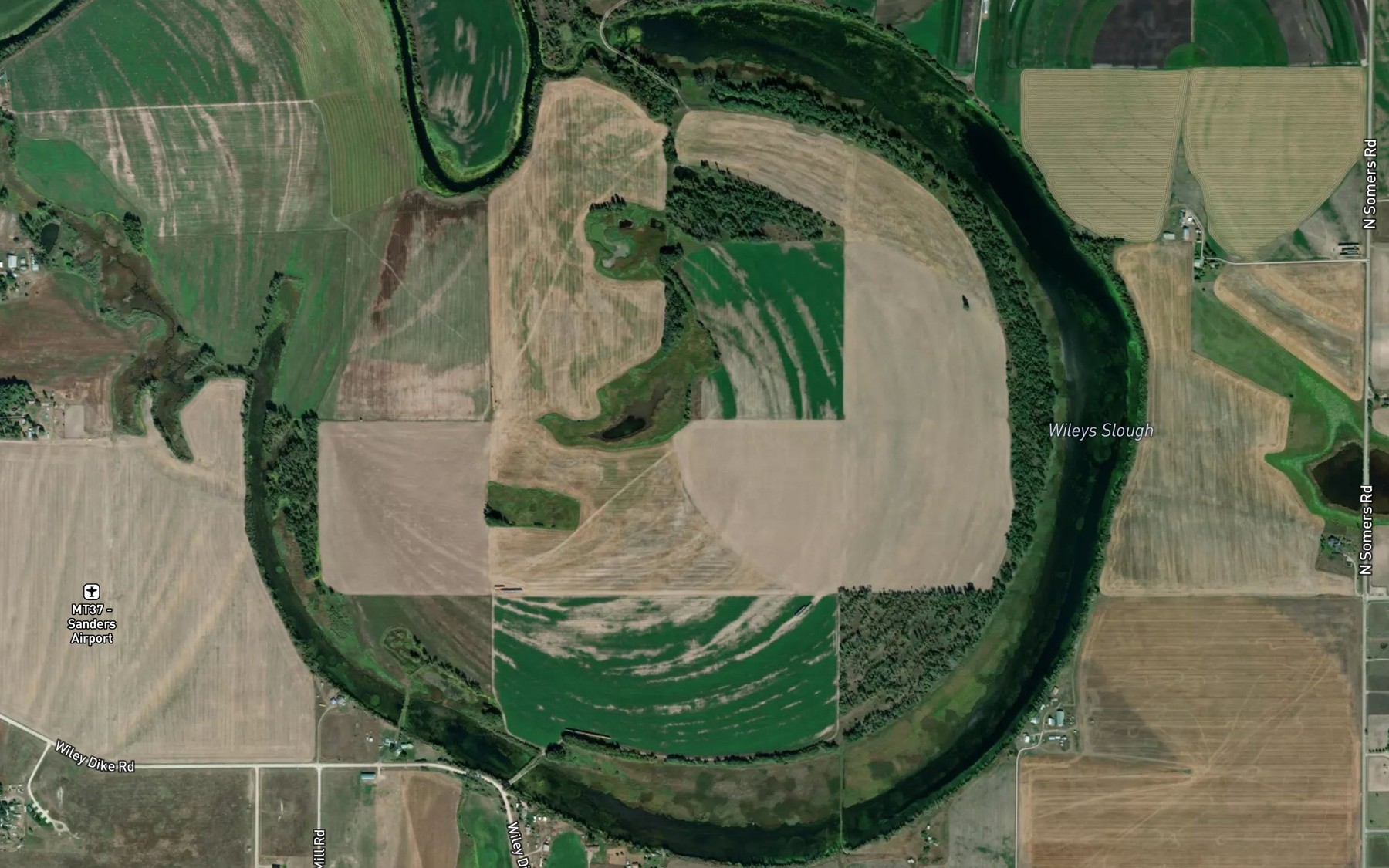 Satellite map of the Wileys Slough