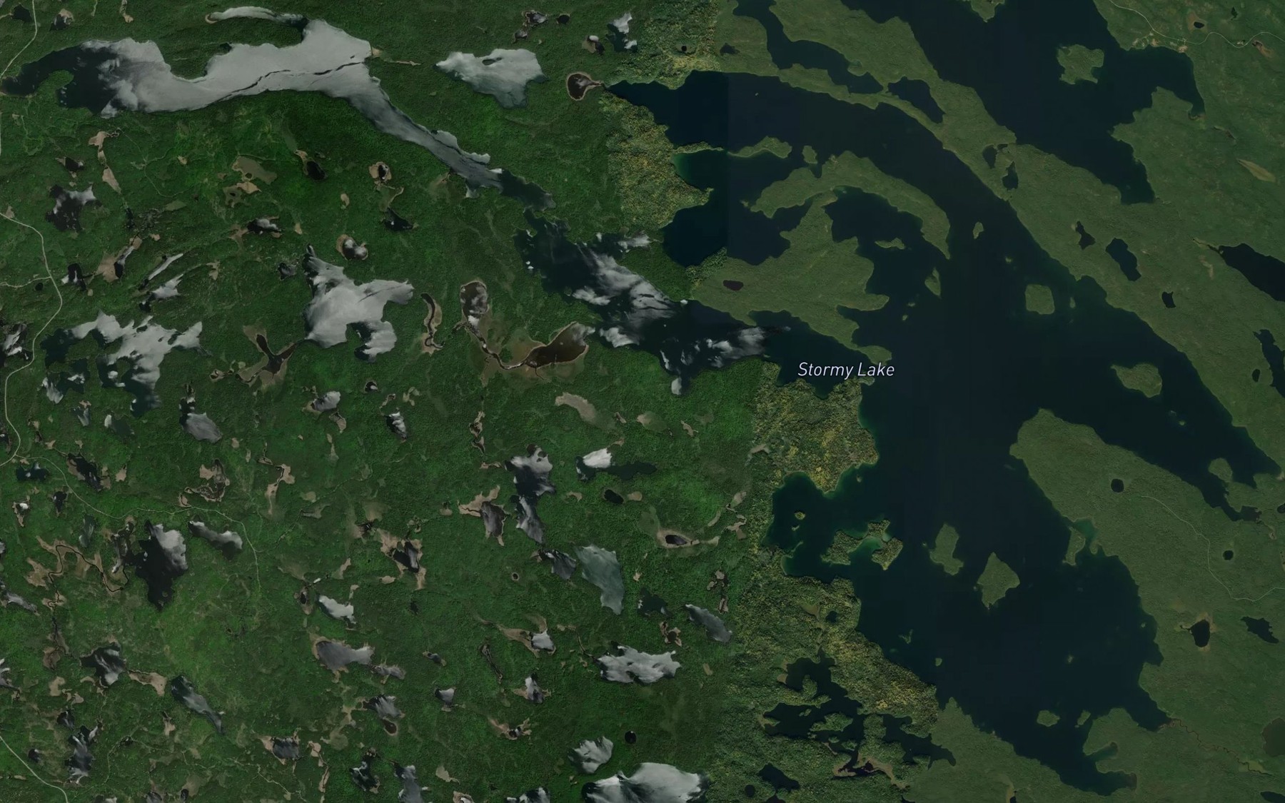Satellite map of the Stormy Lake