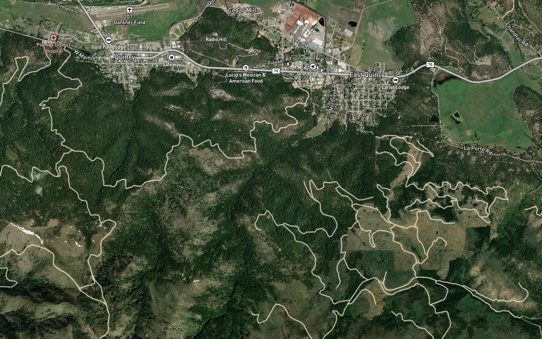 Satellite map of the Middle Branch Mill Creek