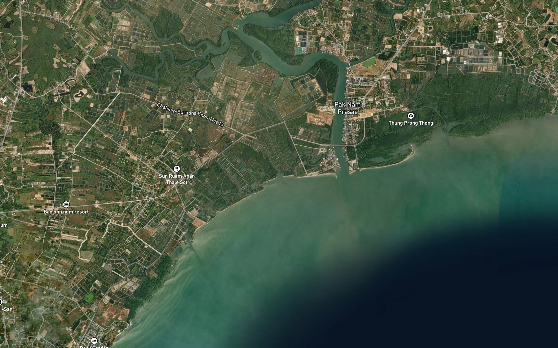 Satellite map of the Khlong Tha Khrok