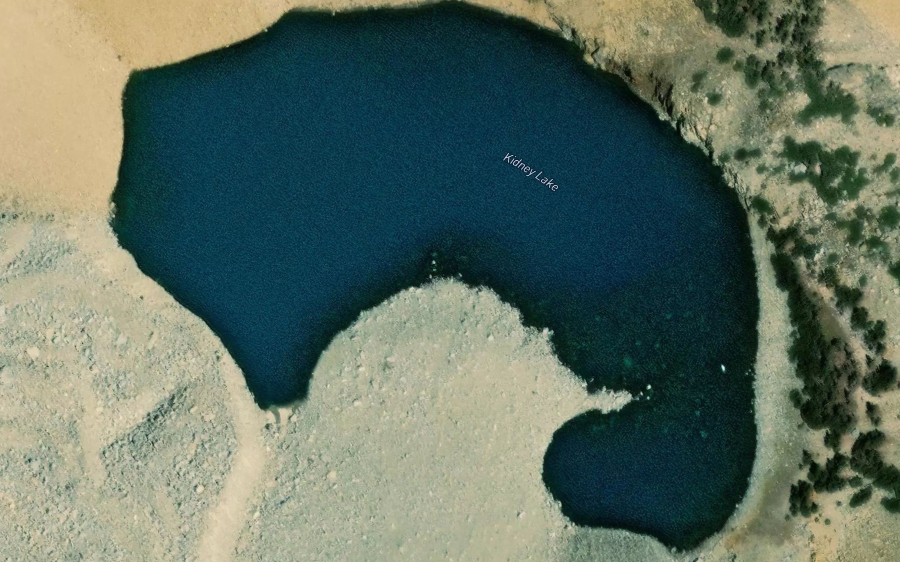 Satellite map of the Kidney Lake