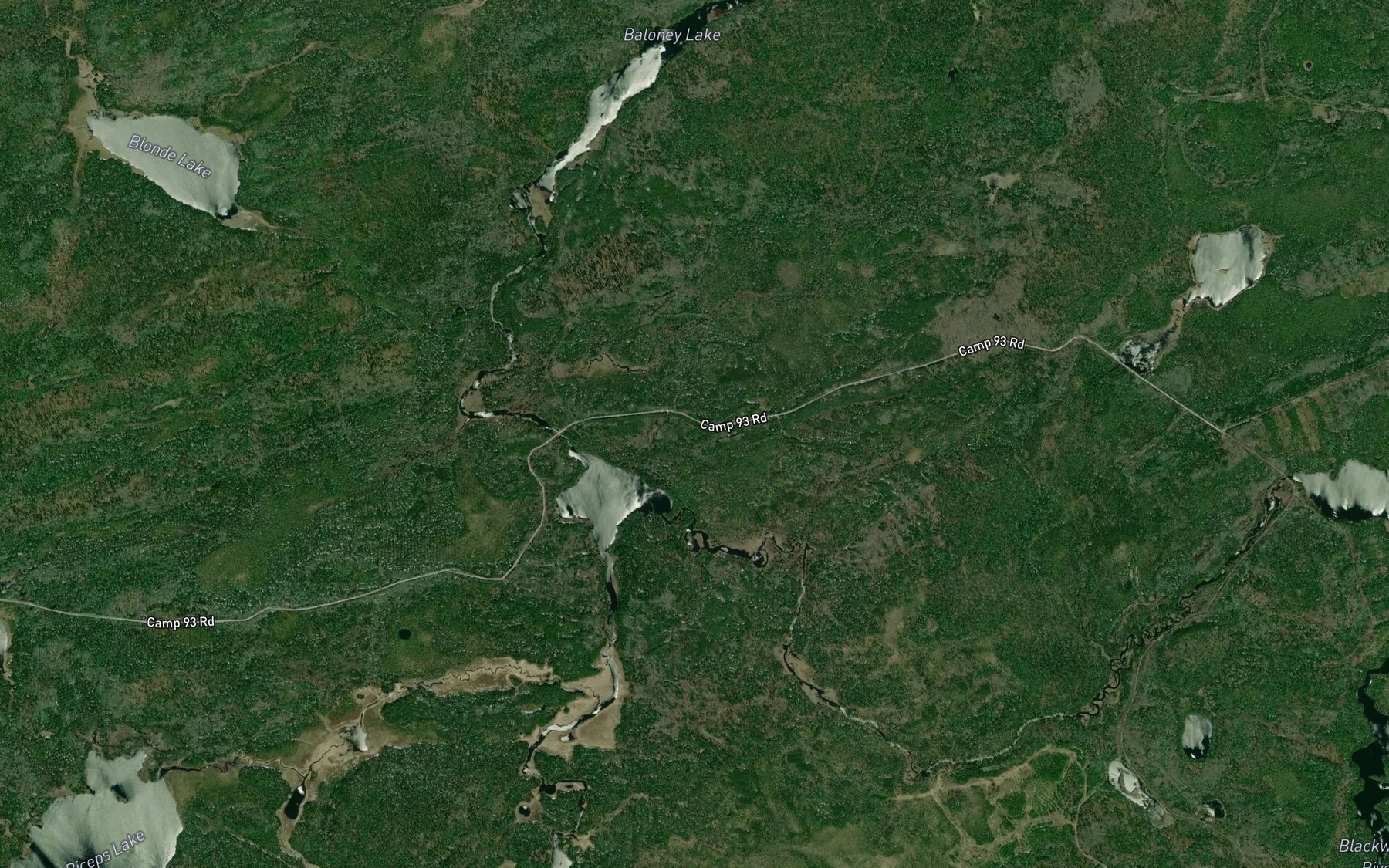 Satellite map of the Little Blackwater River