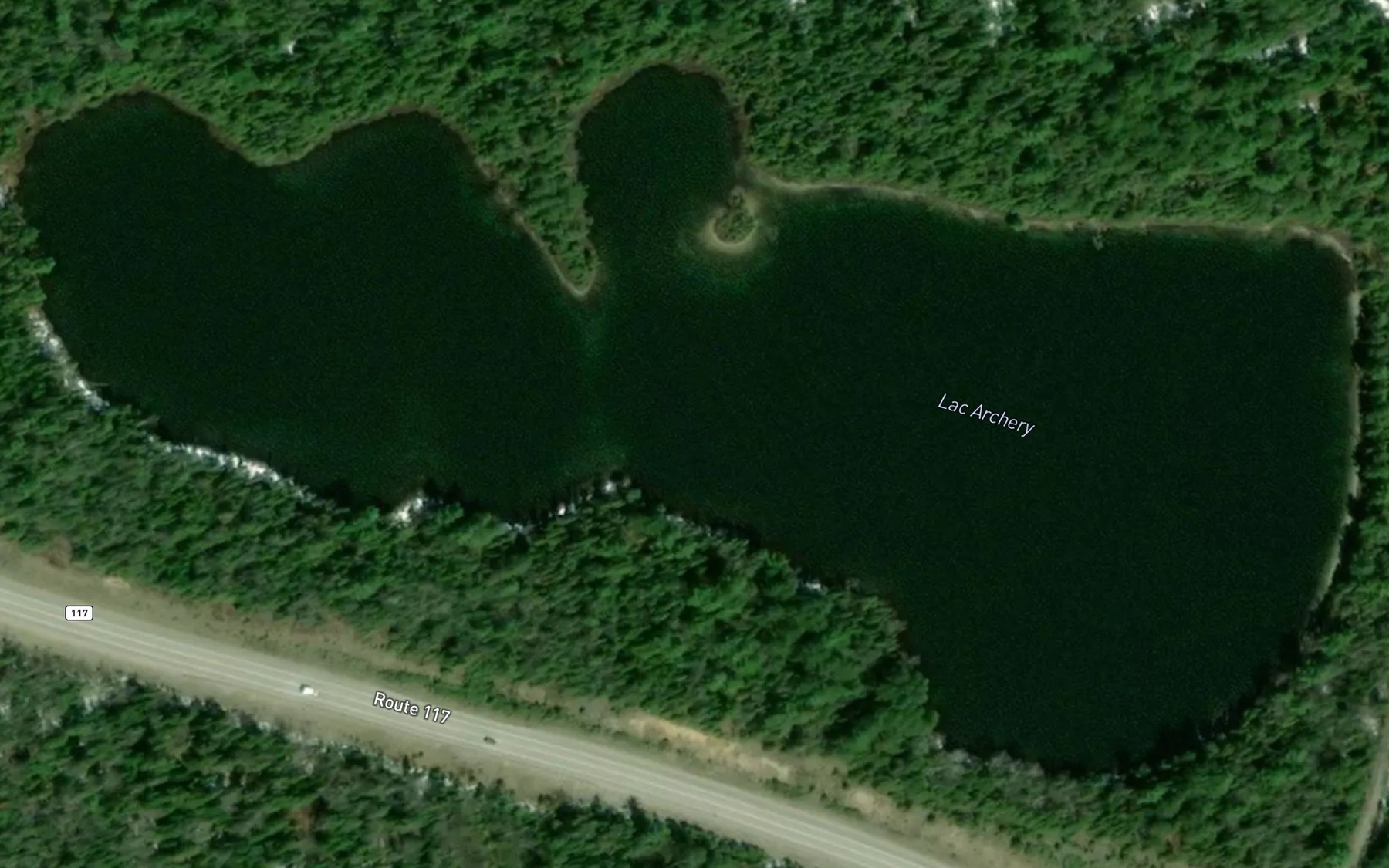 Satellite map of the Lac Achery