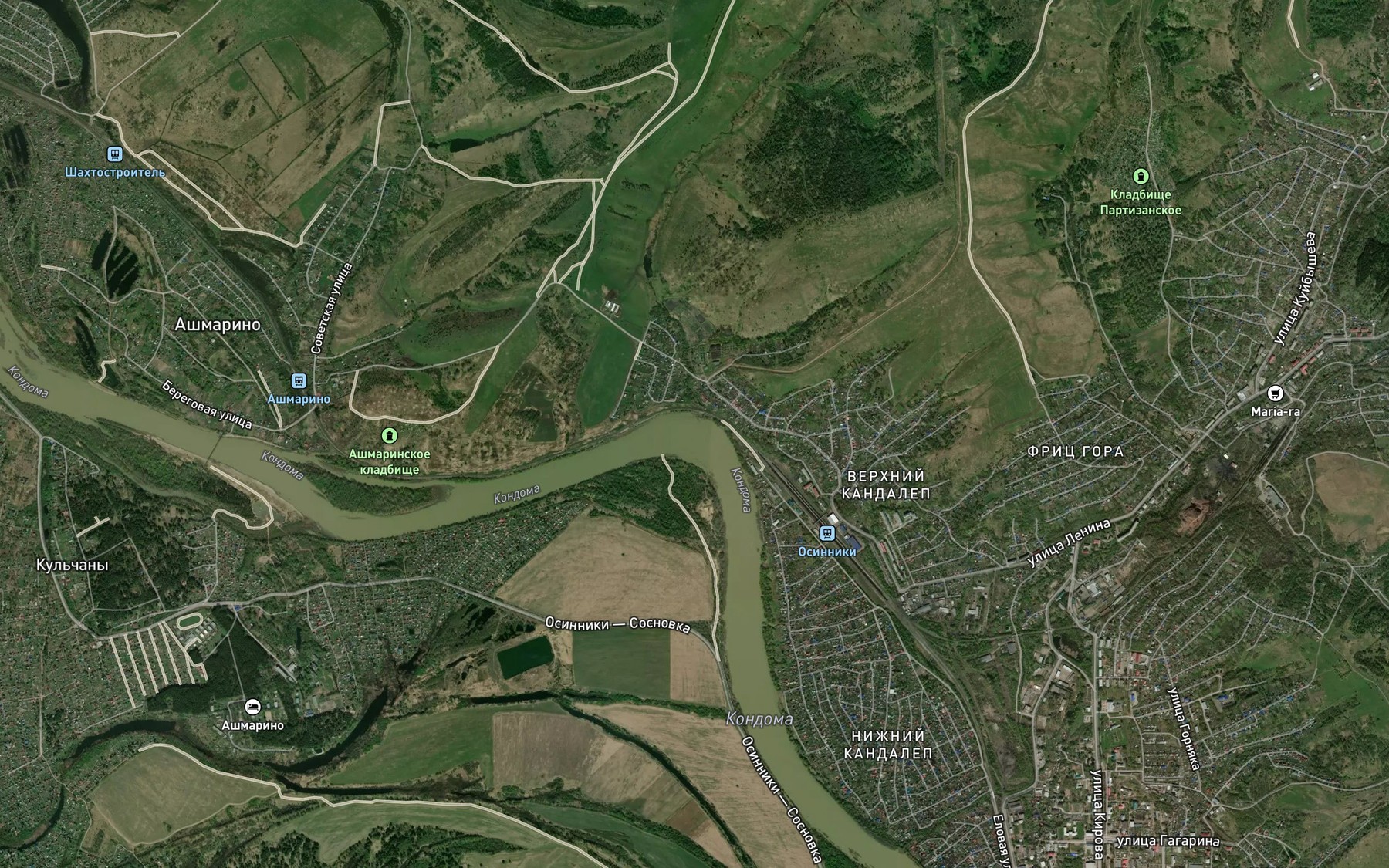 Satellite map of the Sen'kina