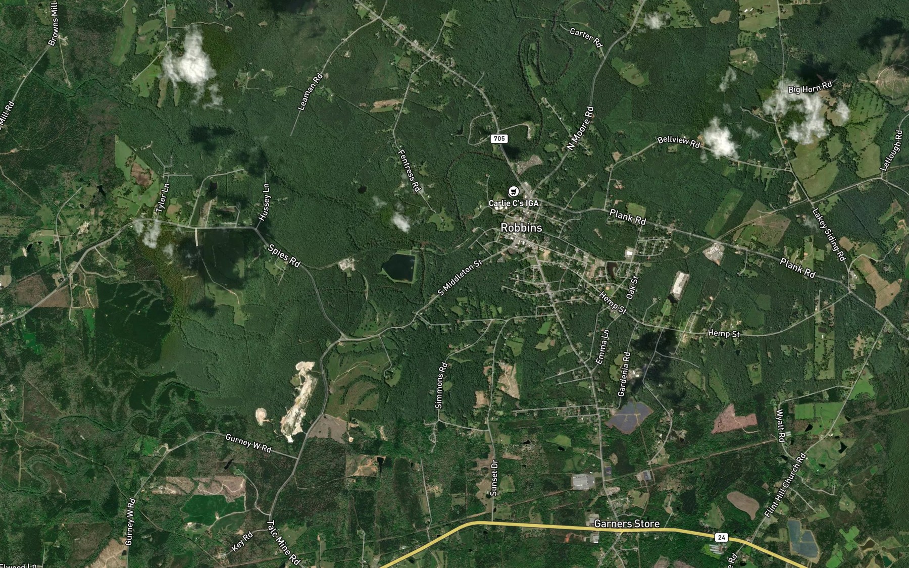Satellite map of the Marleys Branch