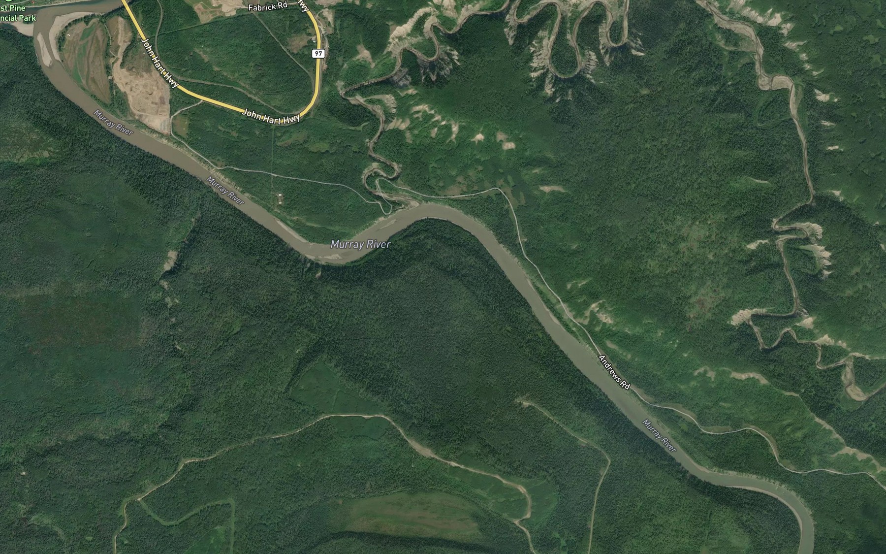 Satellite map of the Coldstream Creek