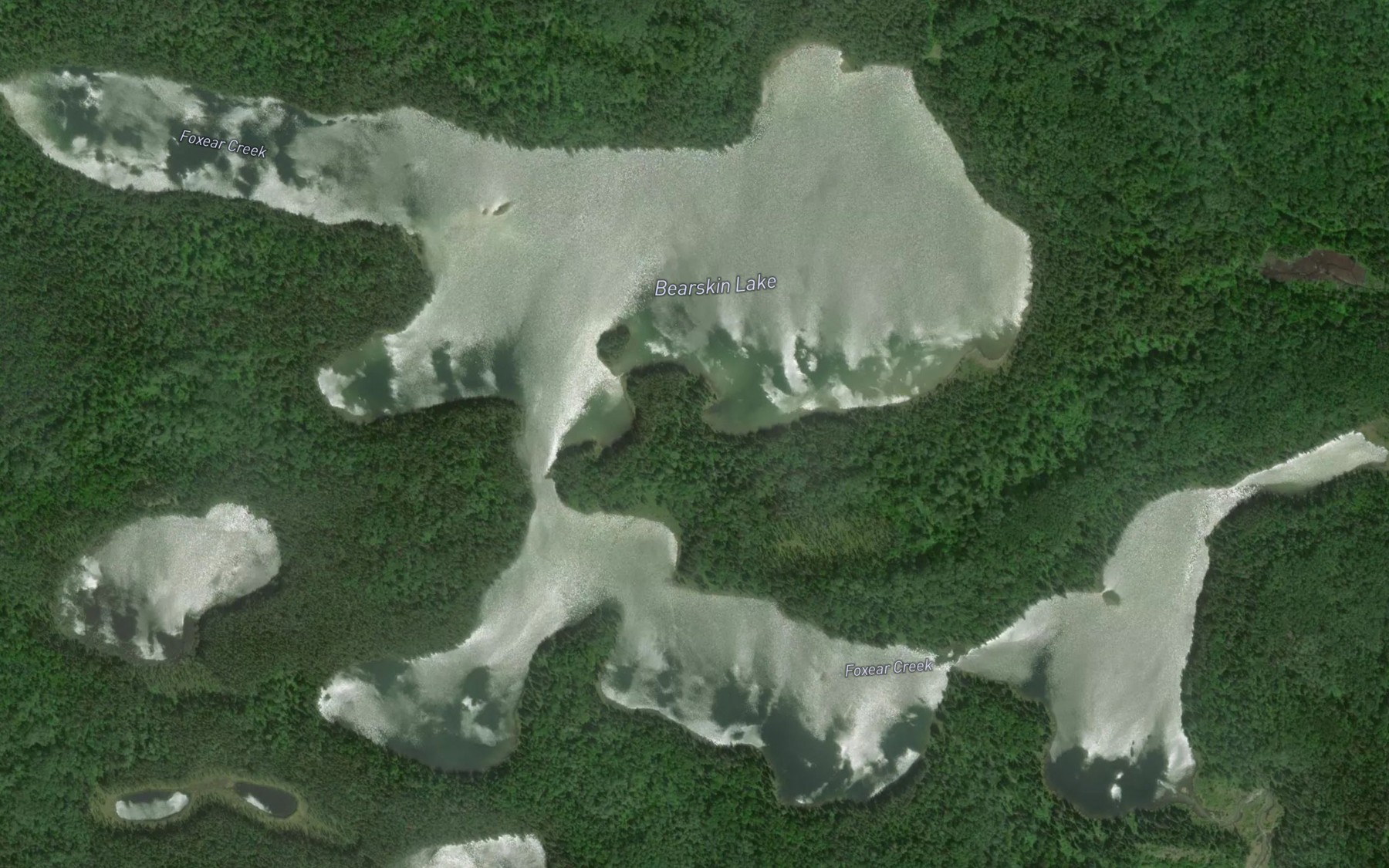 Satellite map of the Bearskin Lake