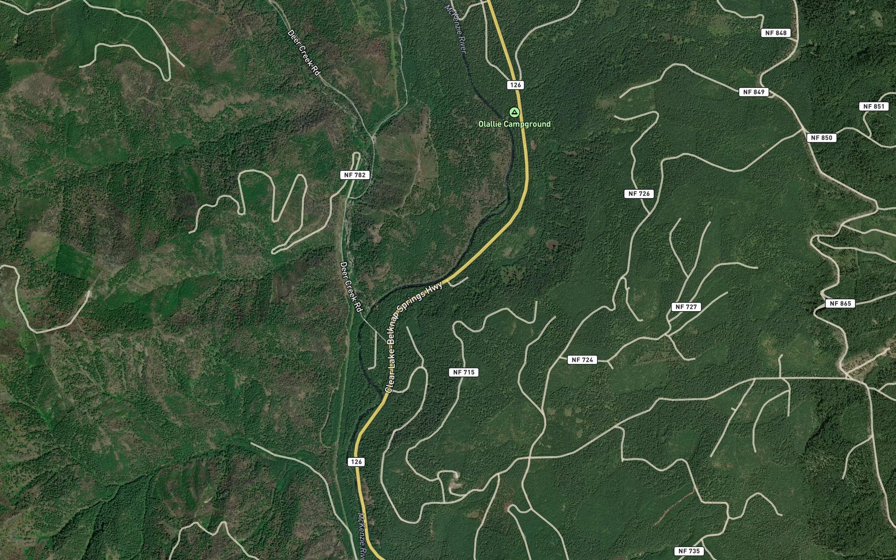 Satellite map of the Dry Creek