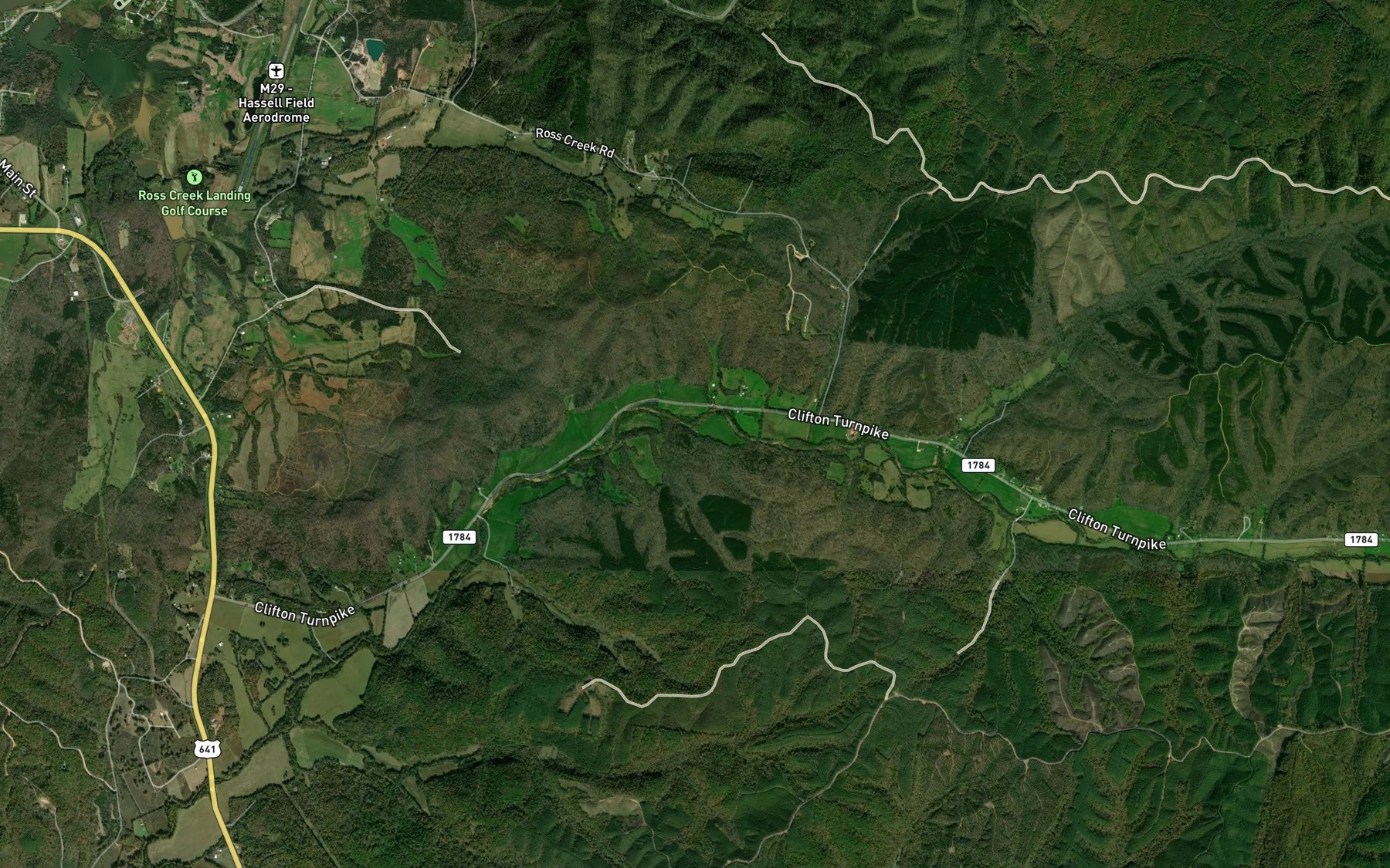 Satellite map of the Cave Spring