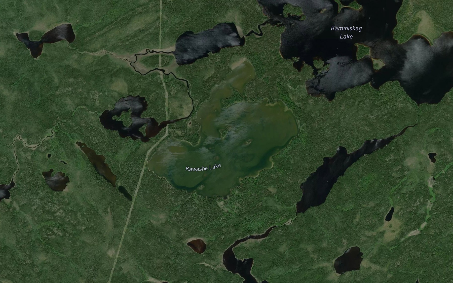 Satellite map of the Kawashe Lake
