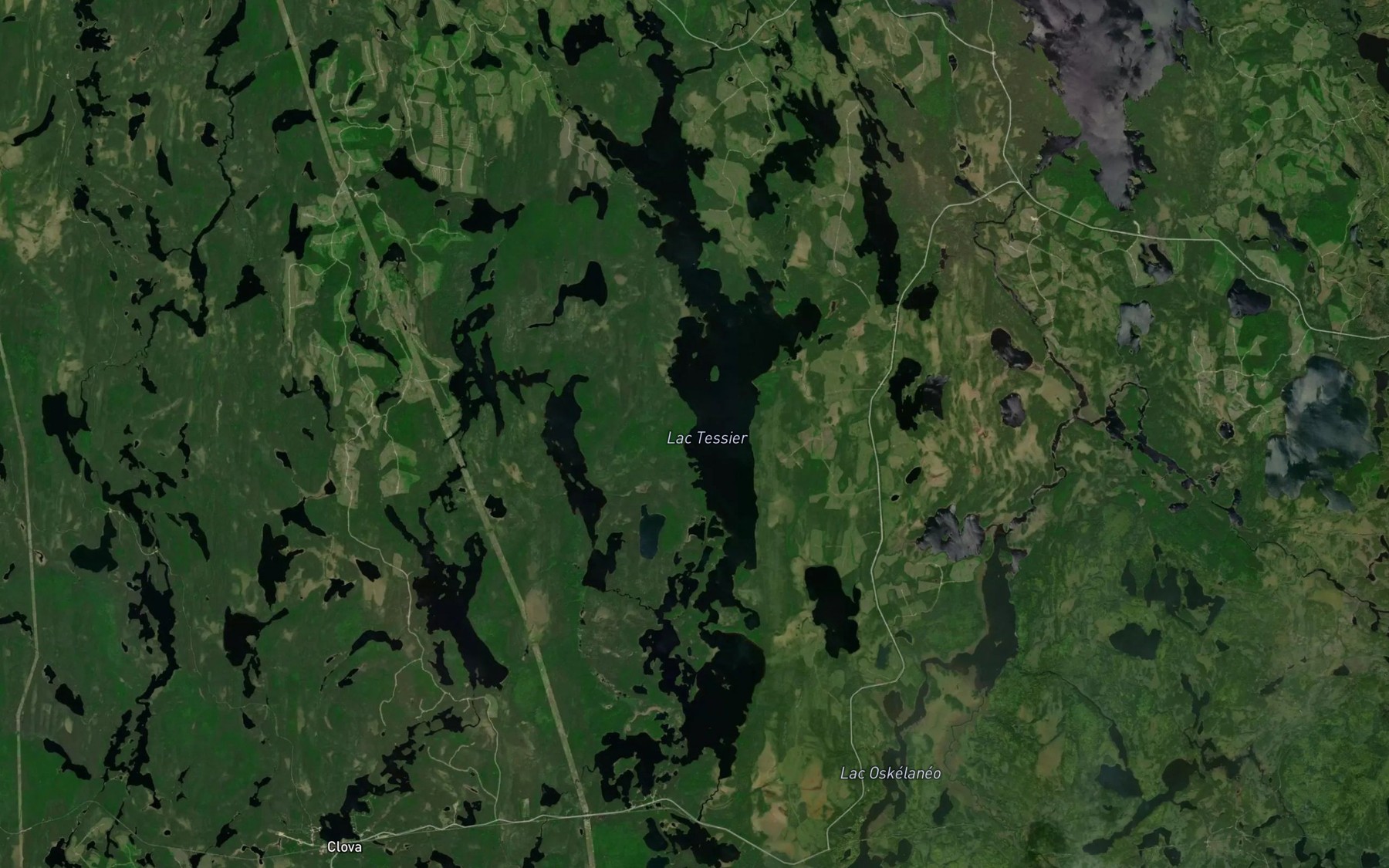 Satellite map of the Lac Tessier