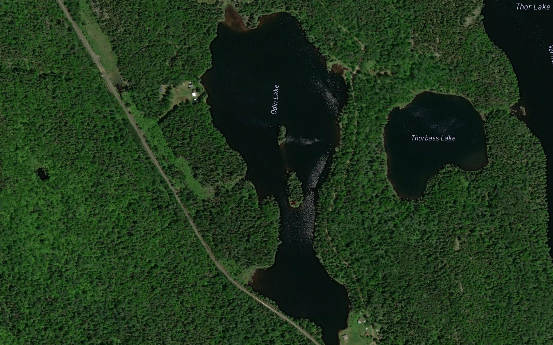 Satellite map of the Odin Lake