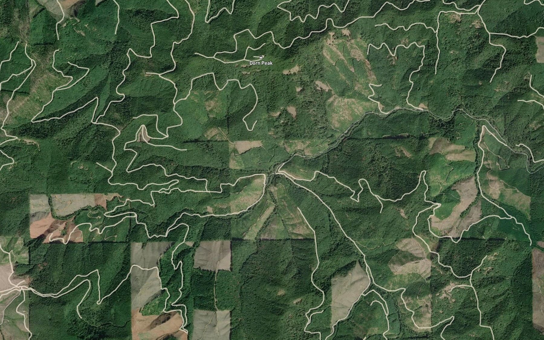 Satellite map of the Camp Creek