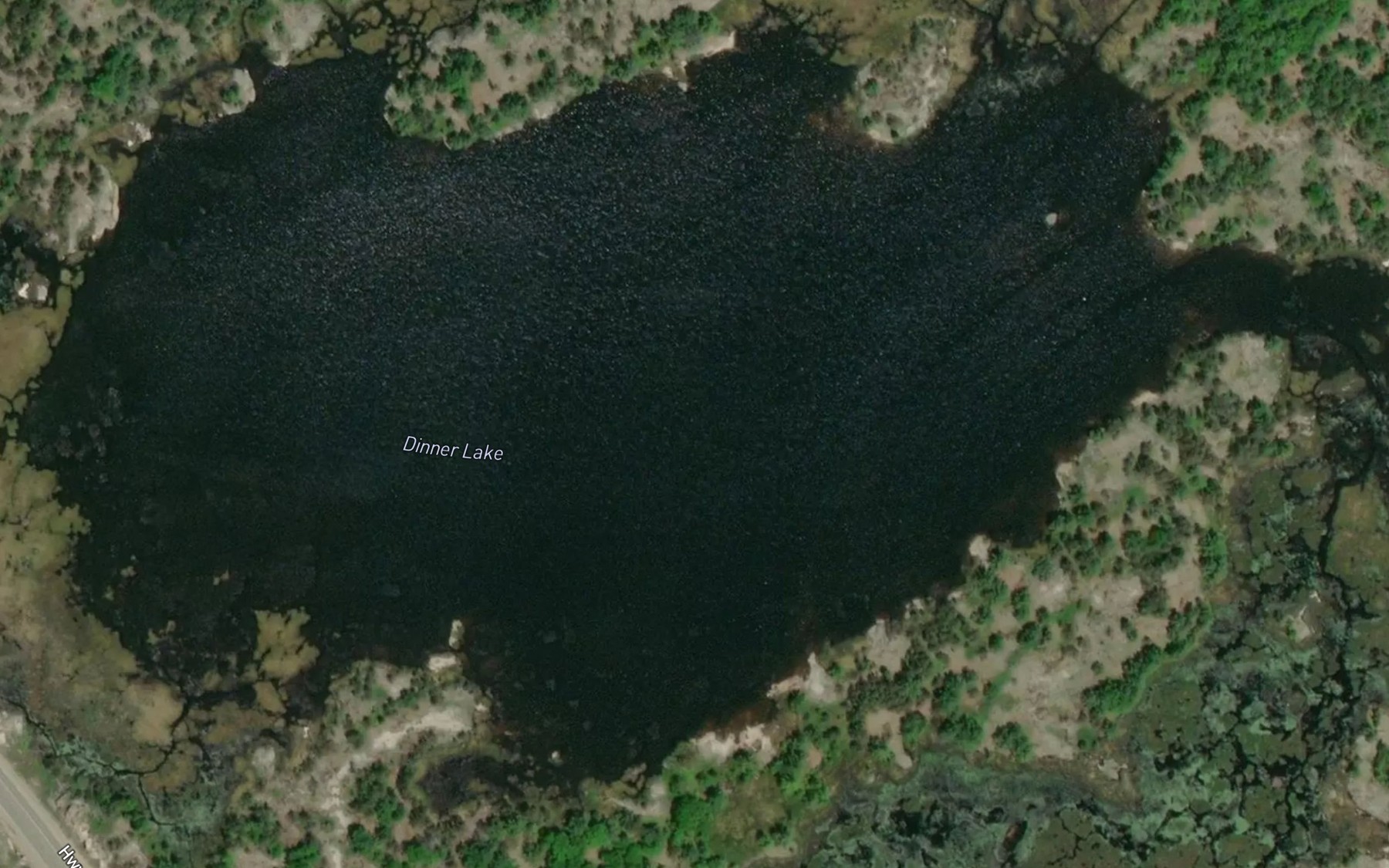 Satellite map of the Dinner Lake