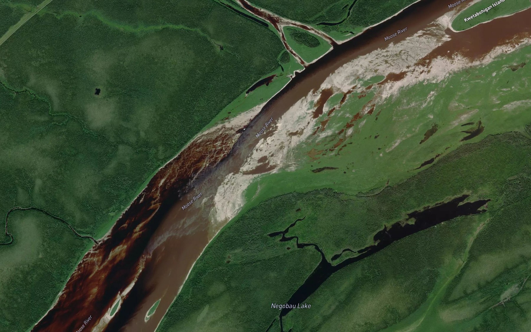 Satellite map of the Kwetabohigan Rapids