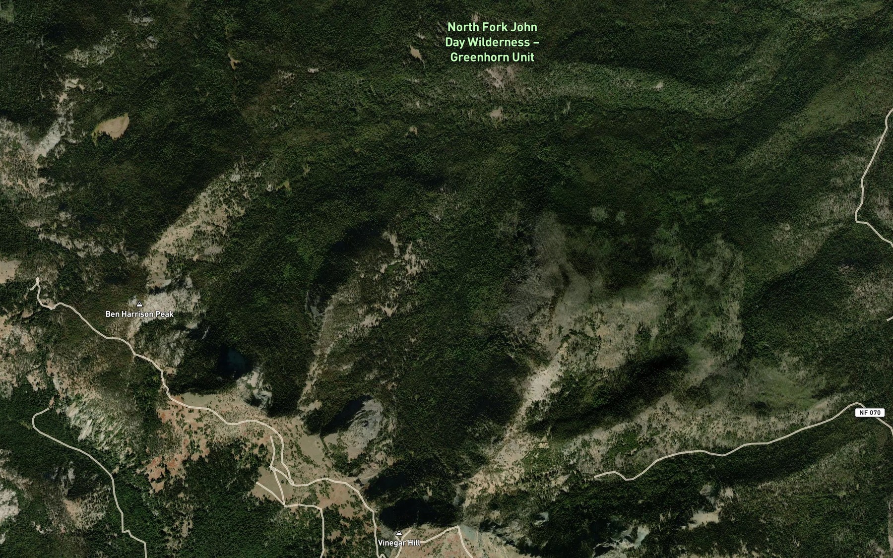 Satellite map of the Morris Creek