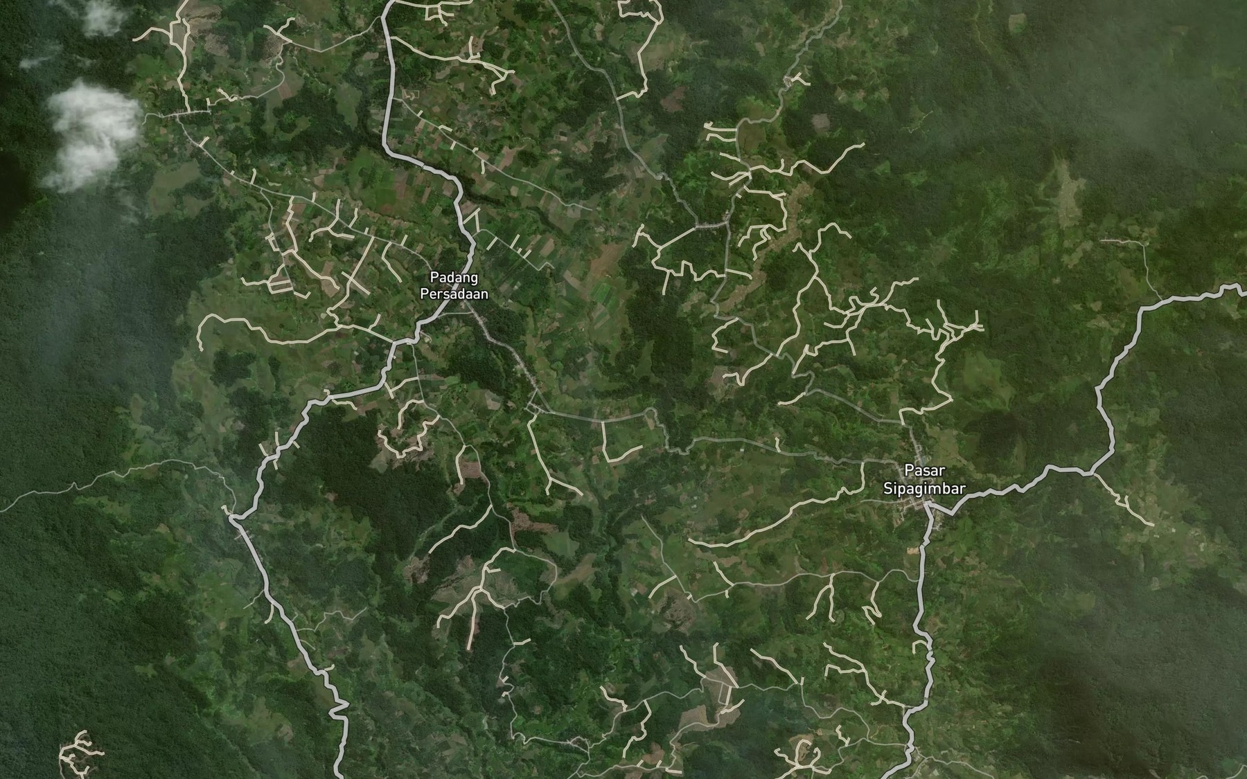 Satellite map of the Aek Tolang