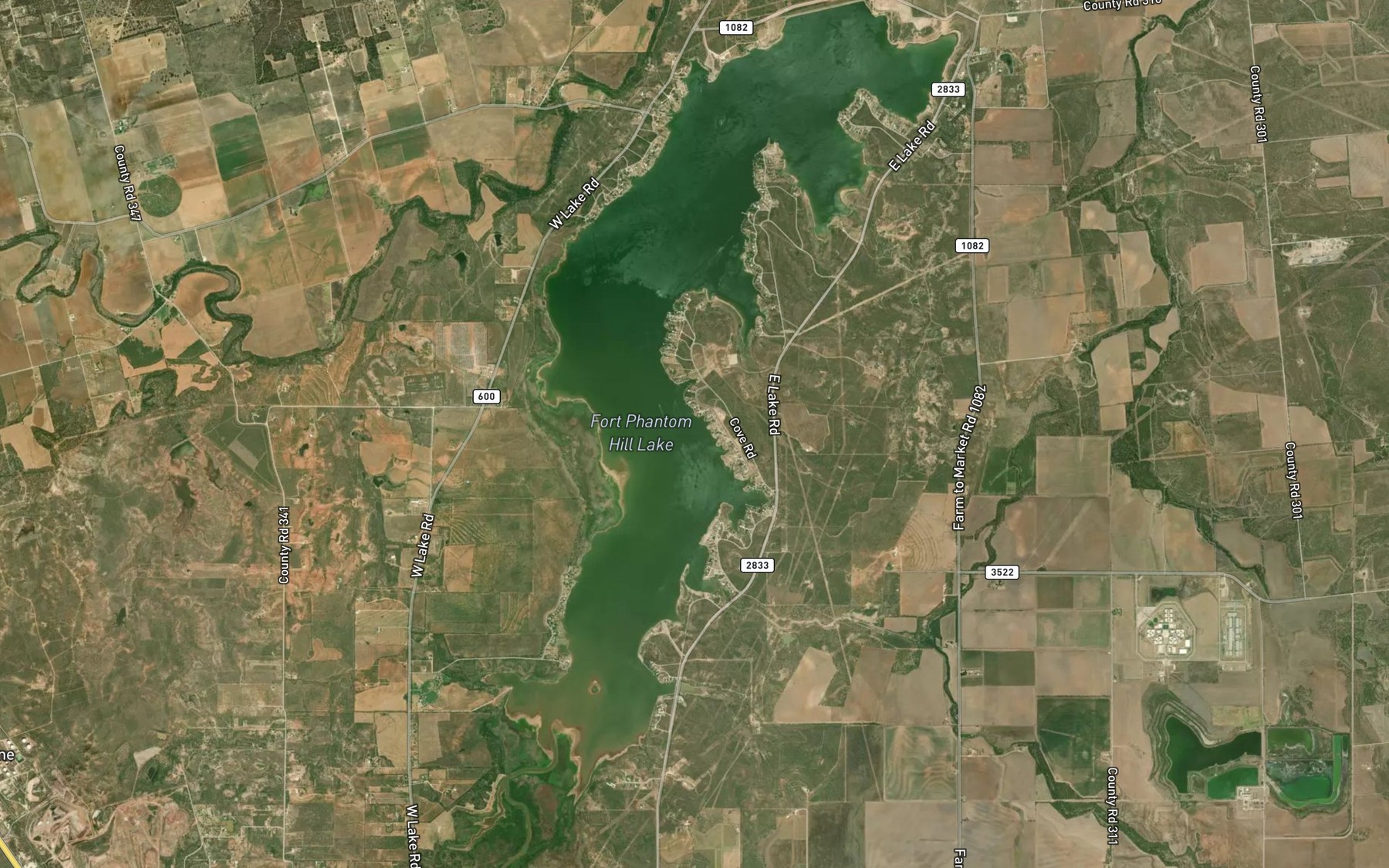 Satellite map of the Lake Fort Phantom Hill