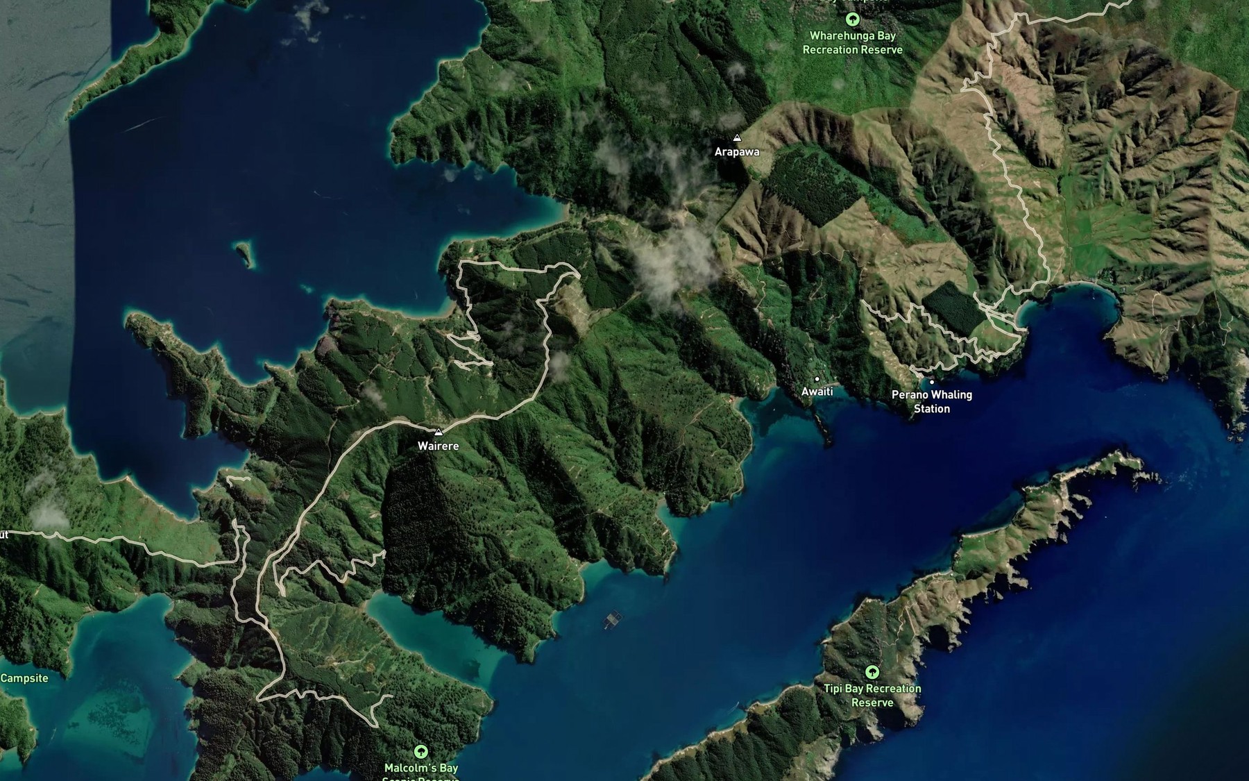 Satellite map of the Kotoitoi Bay