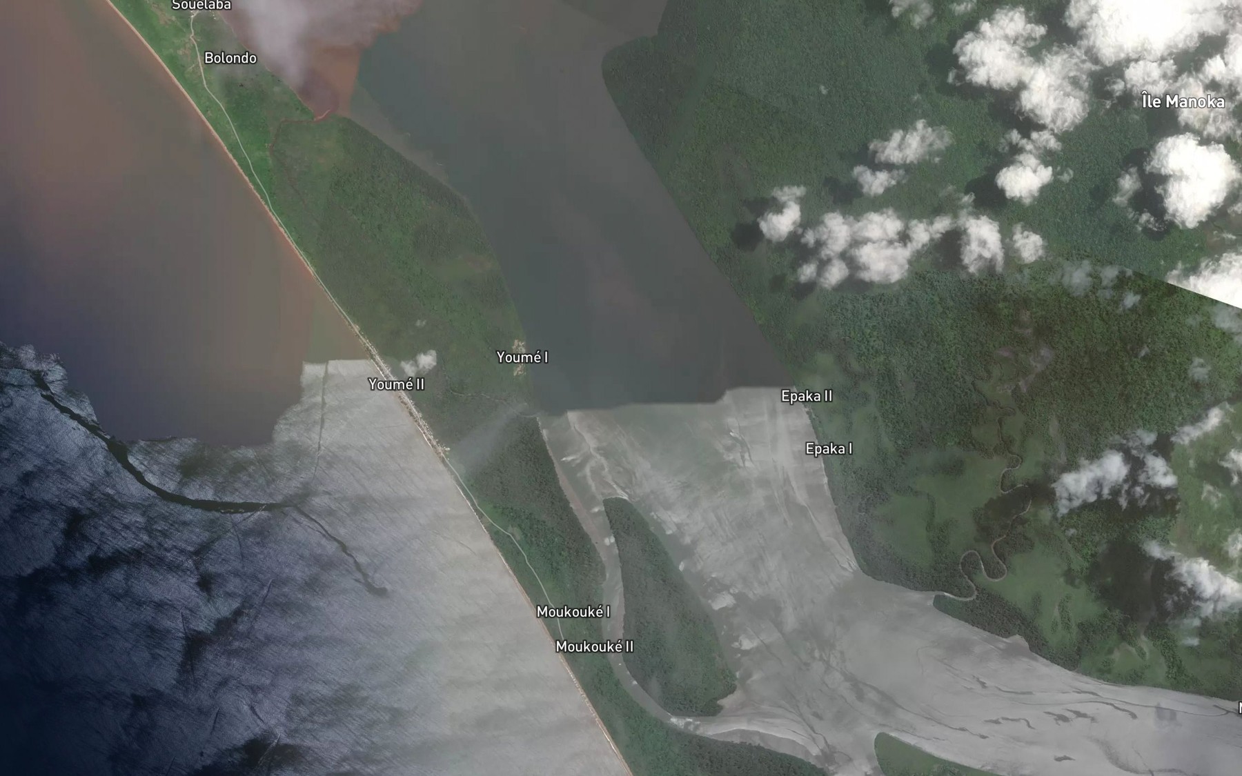 Satellite map of the Crique Malimba