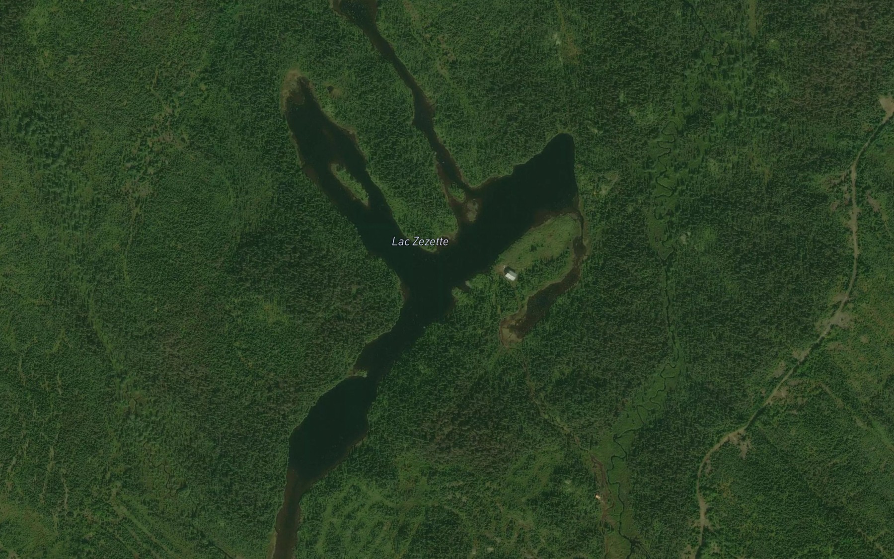 Satellite map of the Lac Zezette
