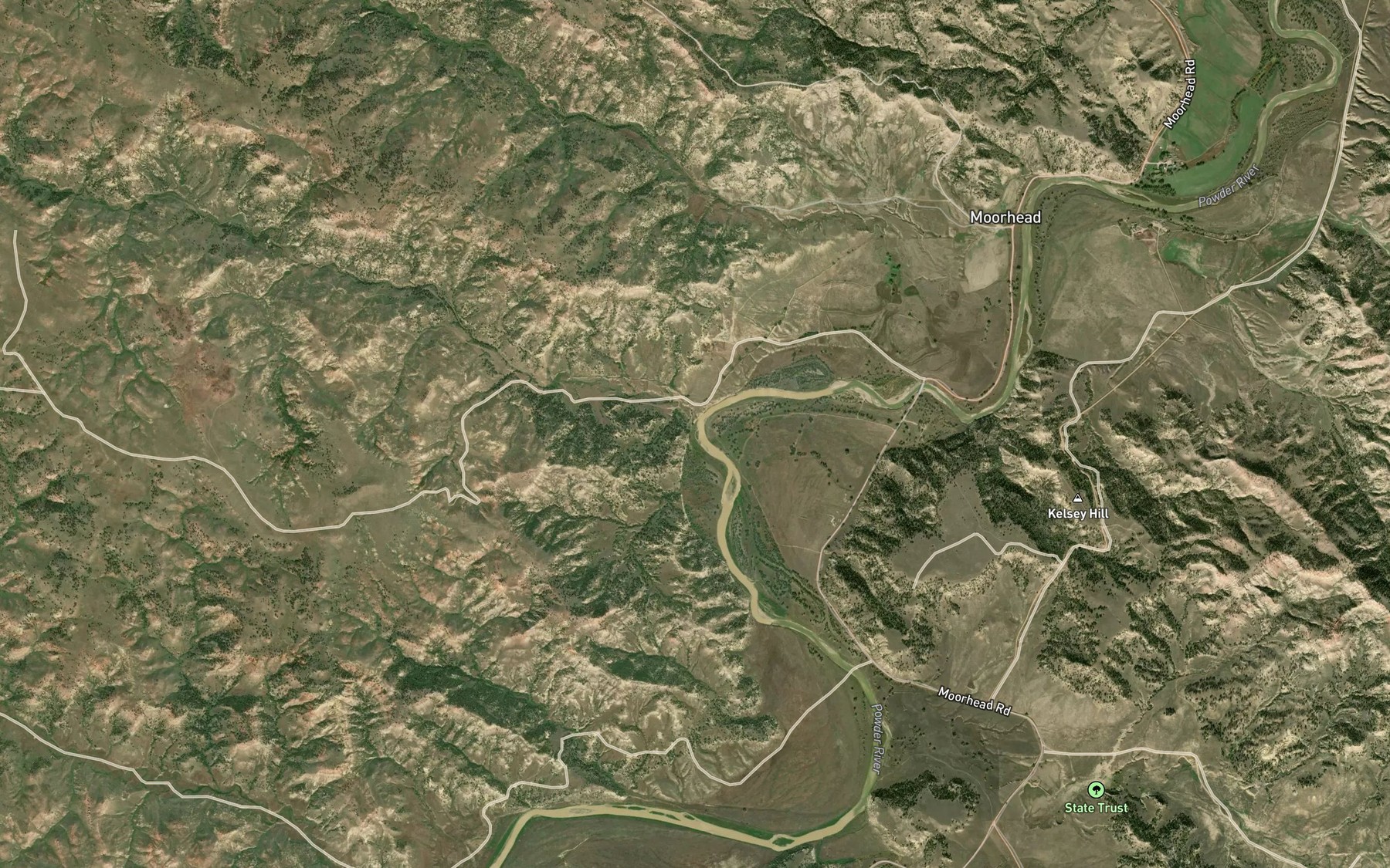 Satellite map of the Rough Creek