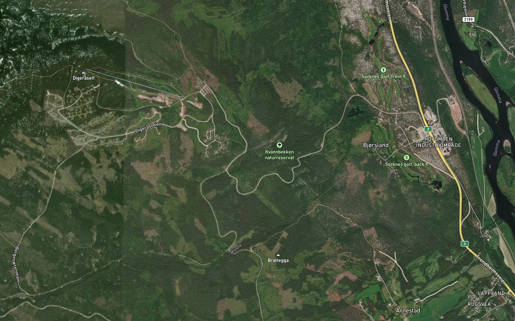 Satellite map of the Kvannbekken