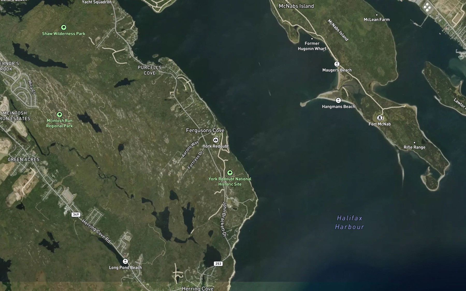 Satellite map of the Sleepy Cove