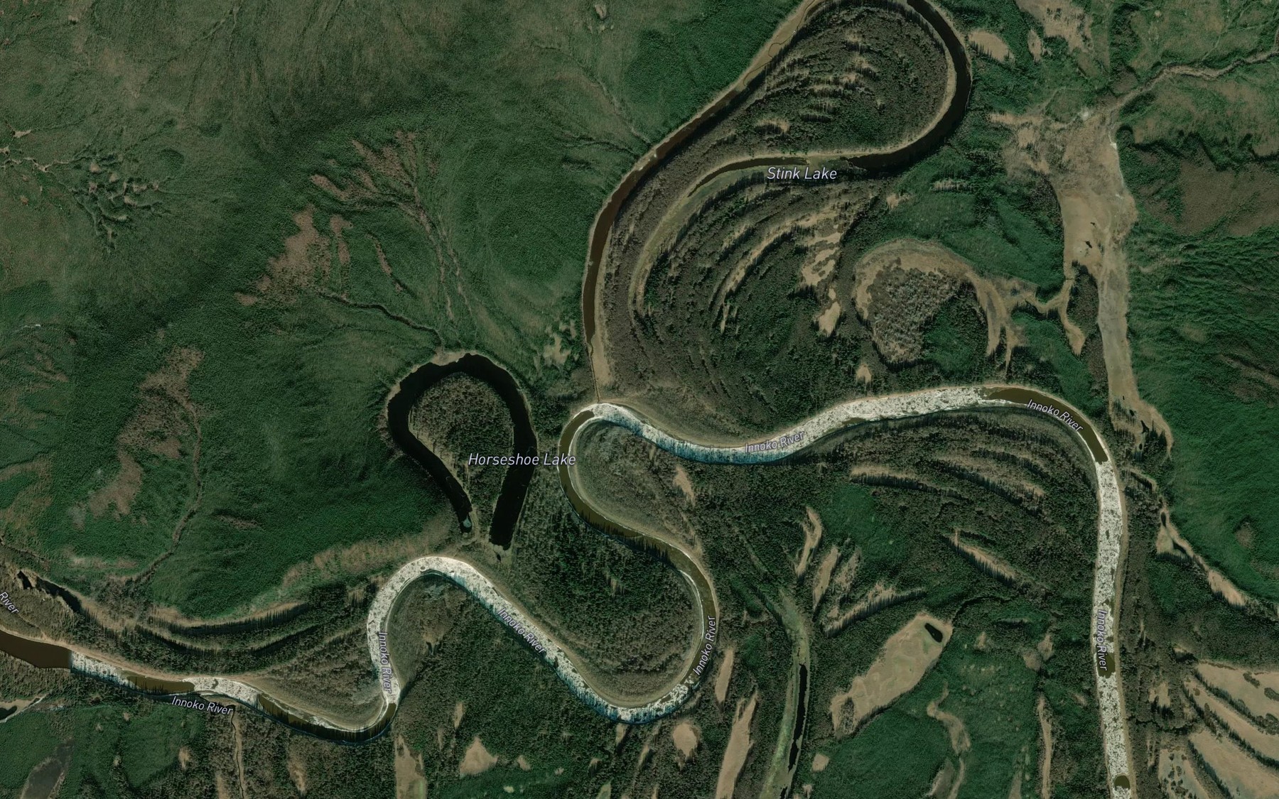 Satellite map of the Stink Creek