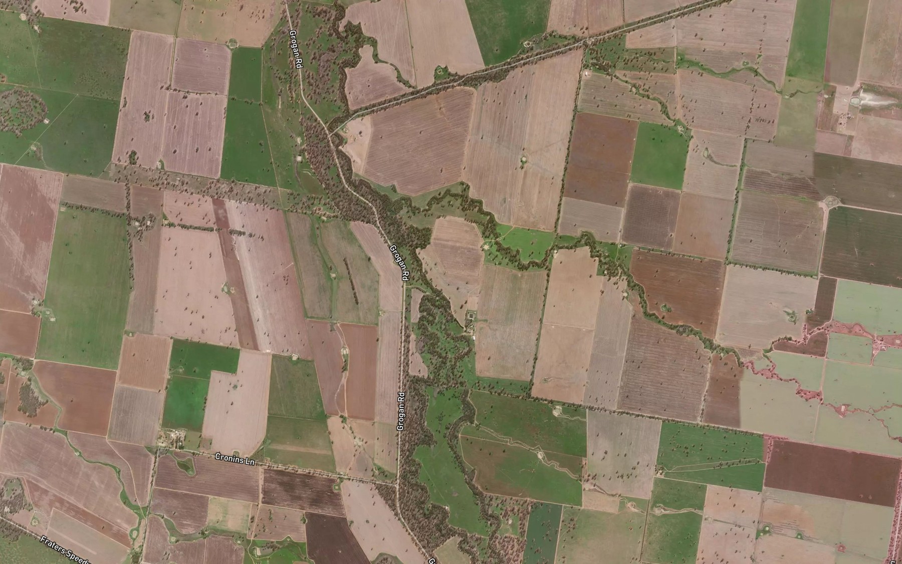 Satellite map of the Rushy Creek