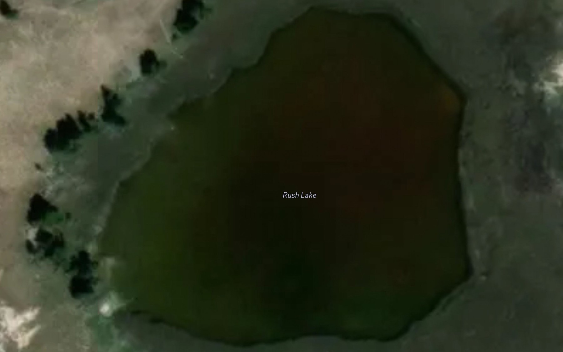 Satellite map of the Rush Lake