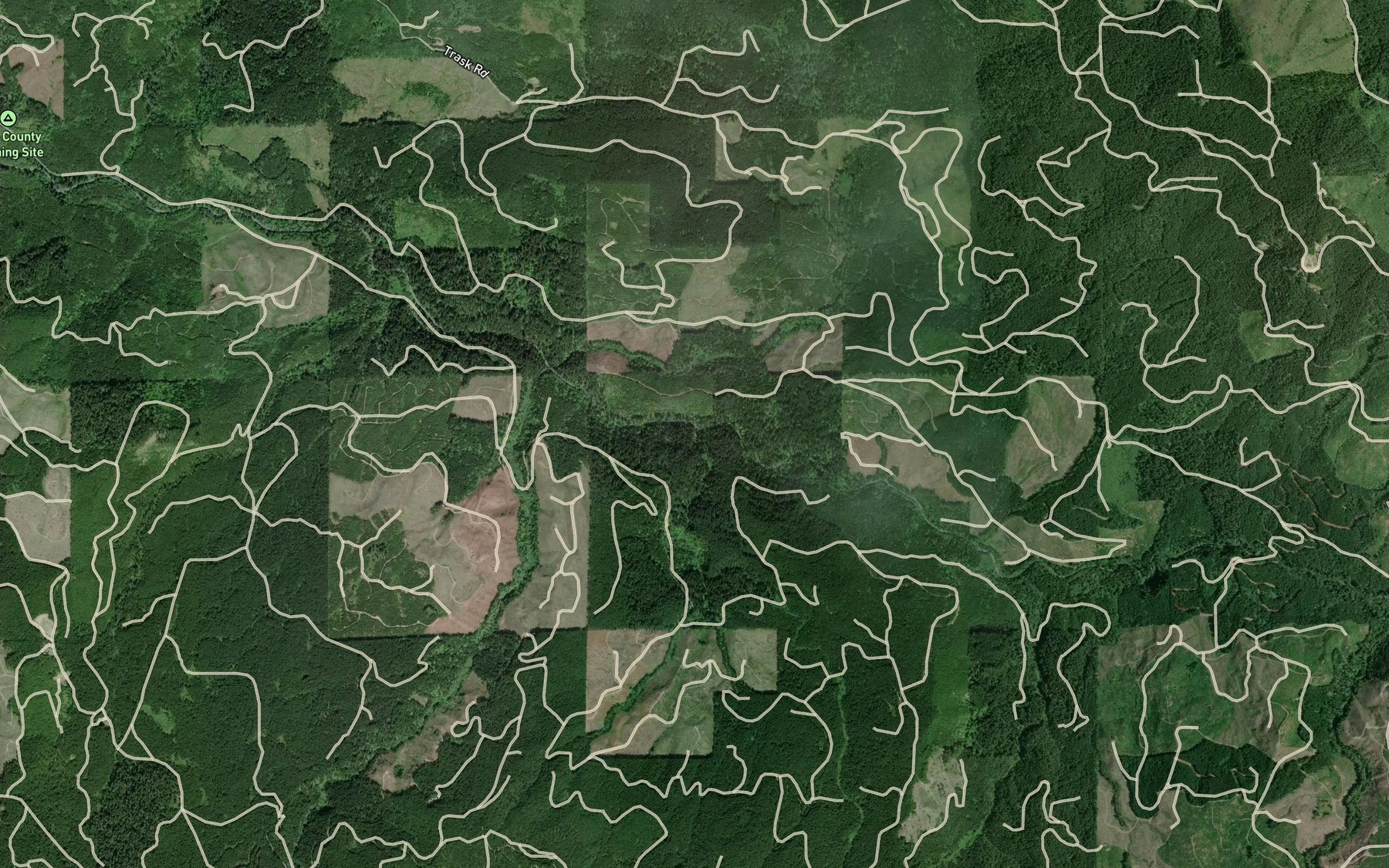 Satellite map of the Ella Creek