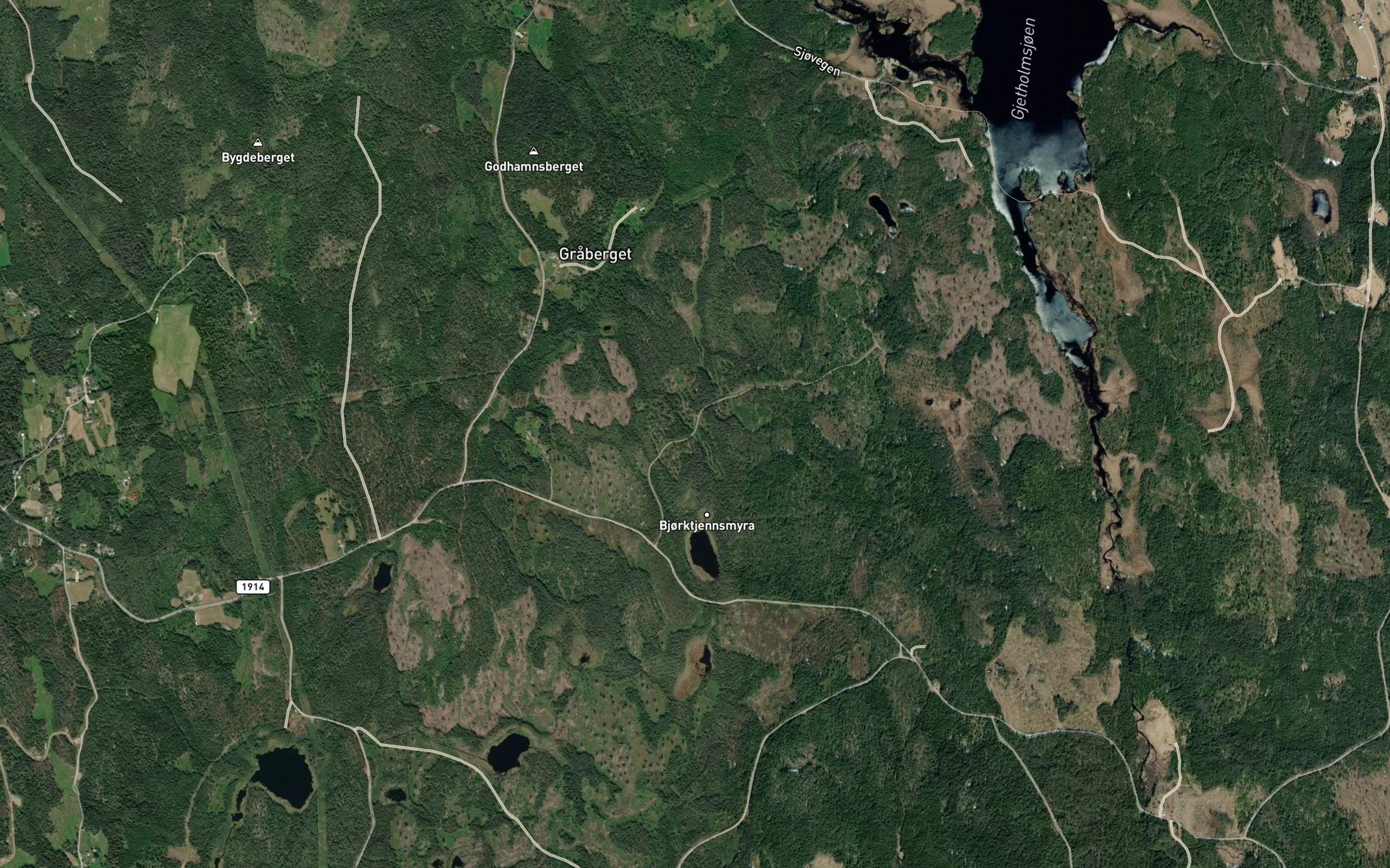 Satellite map of the Bjorktjernsbekken
