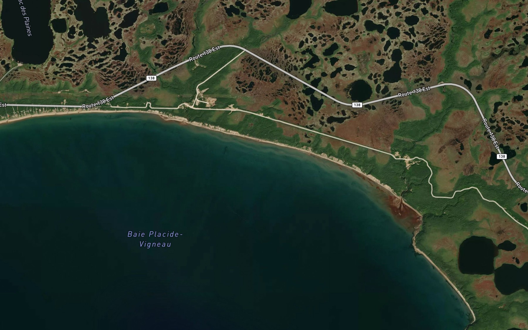 Satellite map of the Baie Placide-Vigneau