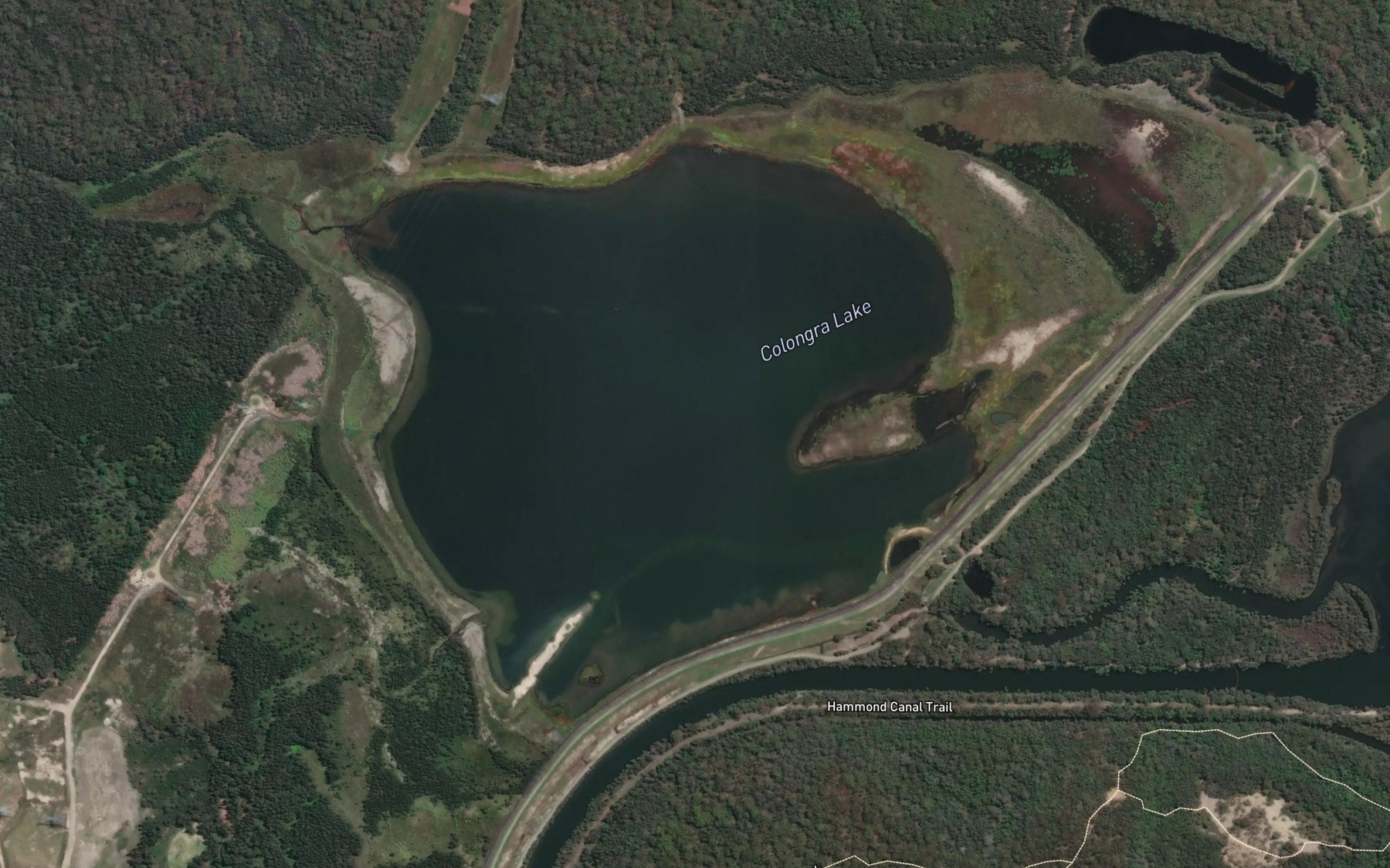 Satellite map of the Colongra Lake
