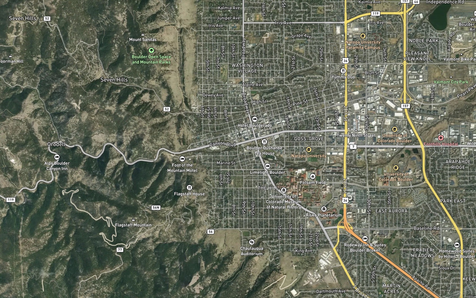 Satellite map of the Gregory Creek