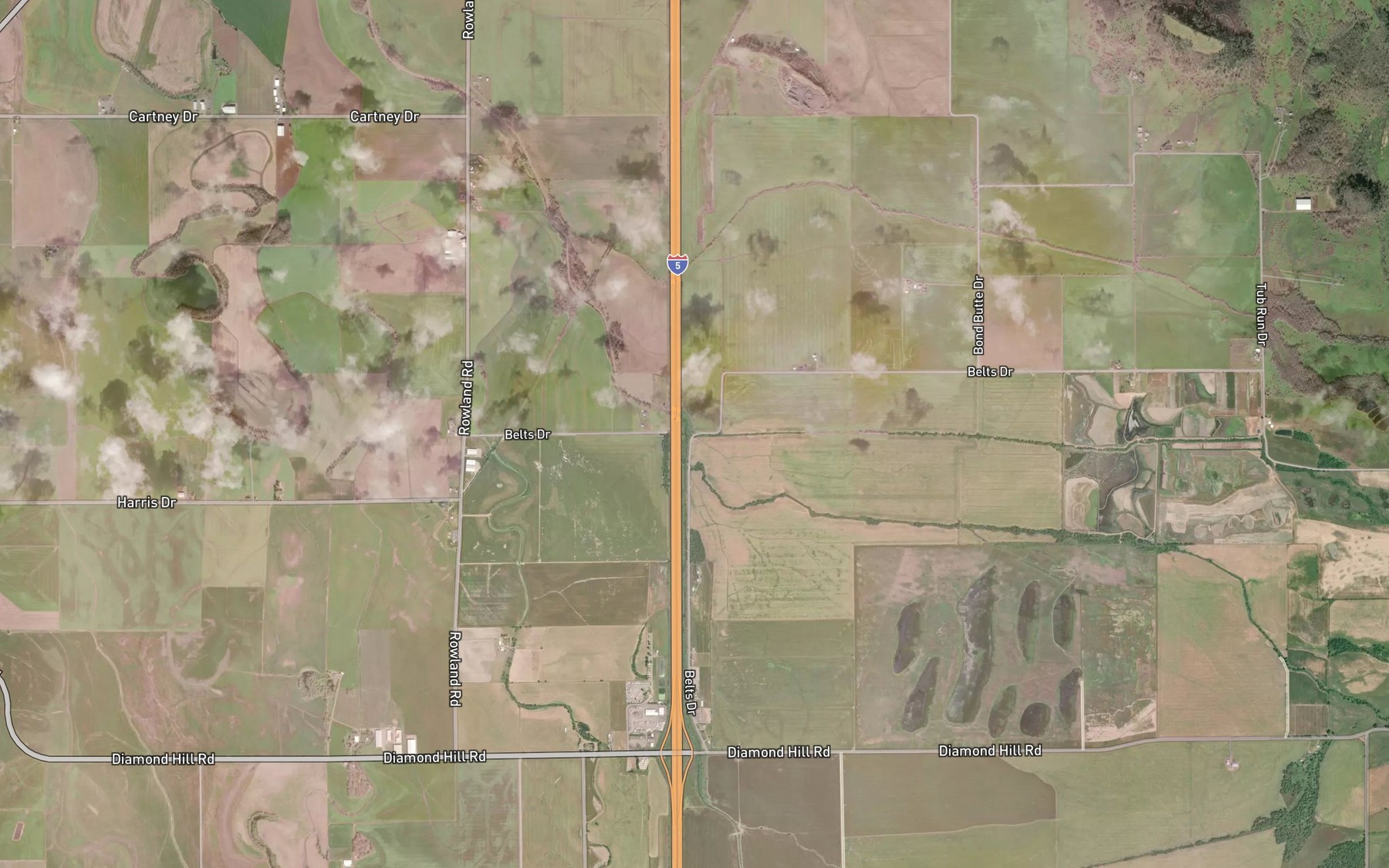 Satellite map of the Tub Run